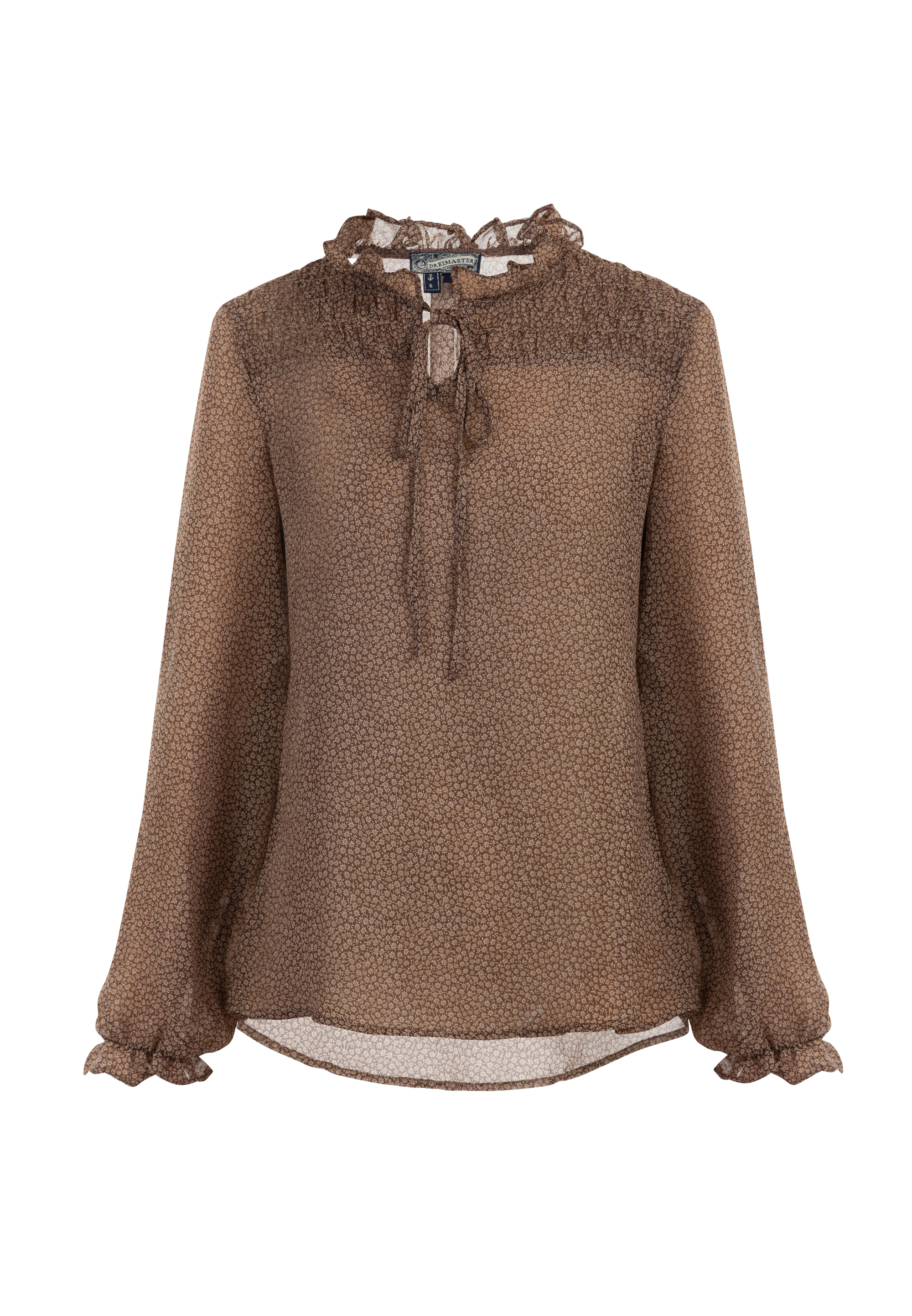 Thumbnail - Dreimaster Bluse Damen braun-wollweiß