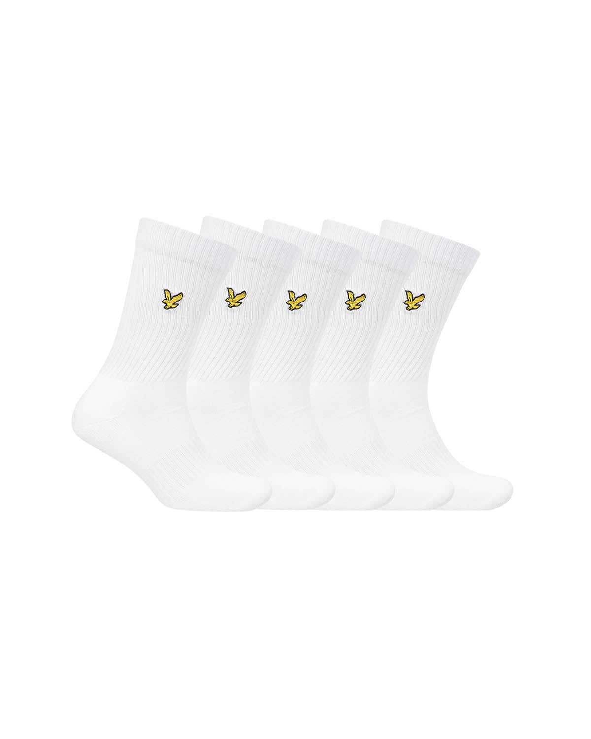 Lyle & Scott Mens 5 Pack Tube Socks In White Fabric - One Size