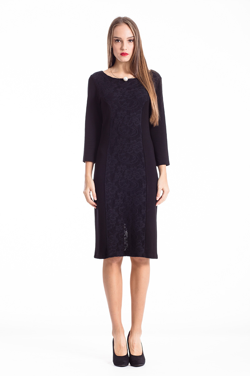 Thumbnail - Stretchkleid mit Spitzeneinsatz