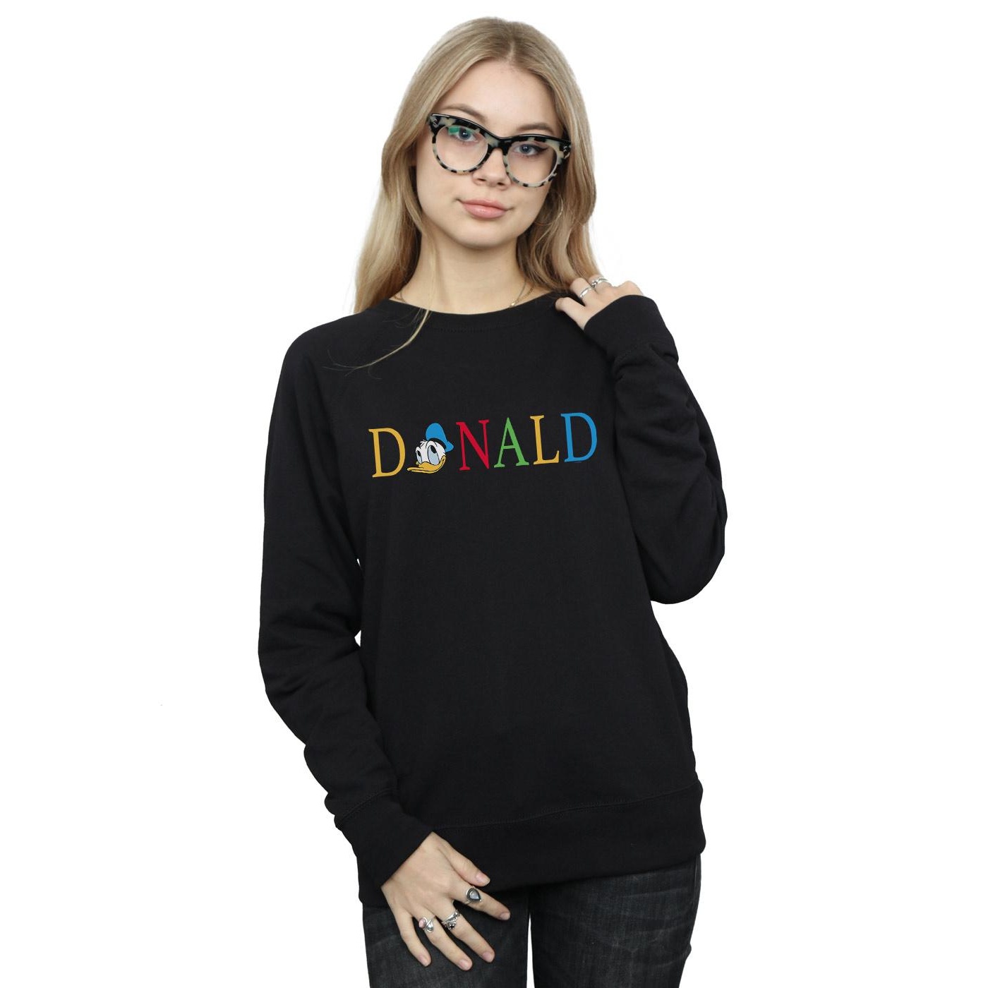 Disney Womens/Ladies Donald Duck Letters Sweatshirt (Black) dam – bild 2