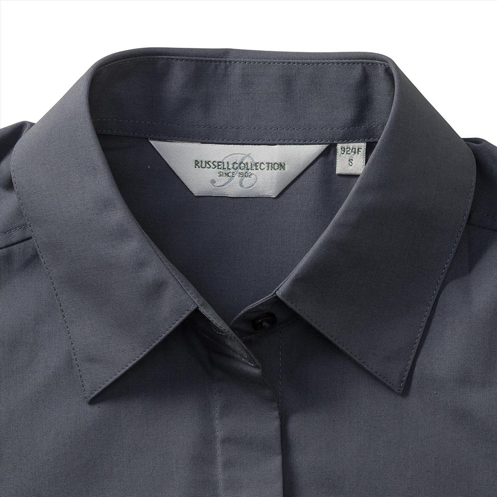 Russell Athletic Russell Collection Ladies/Womens Short Sleeve Poly-Cotton Easy Care Poplin Shirt (Convoy Grey) skjortor & blusar dam – bild 2