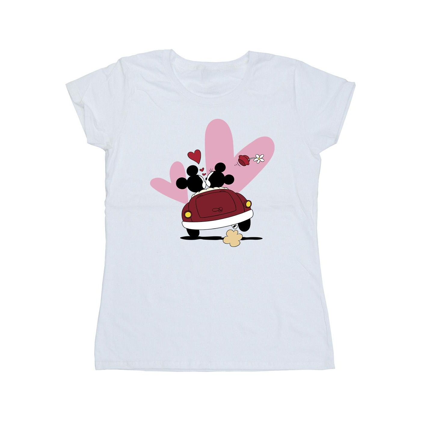 Thumbnail - Disney - "Mickey Mouse Car Print" T-Shirt für Damen (Weiß)