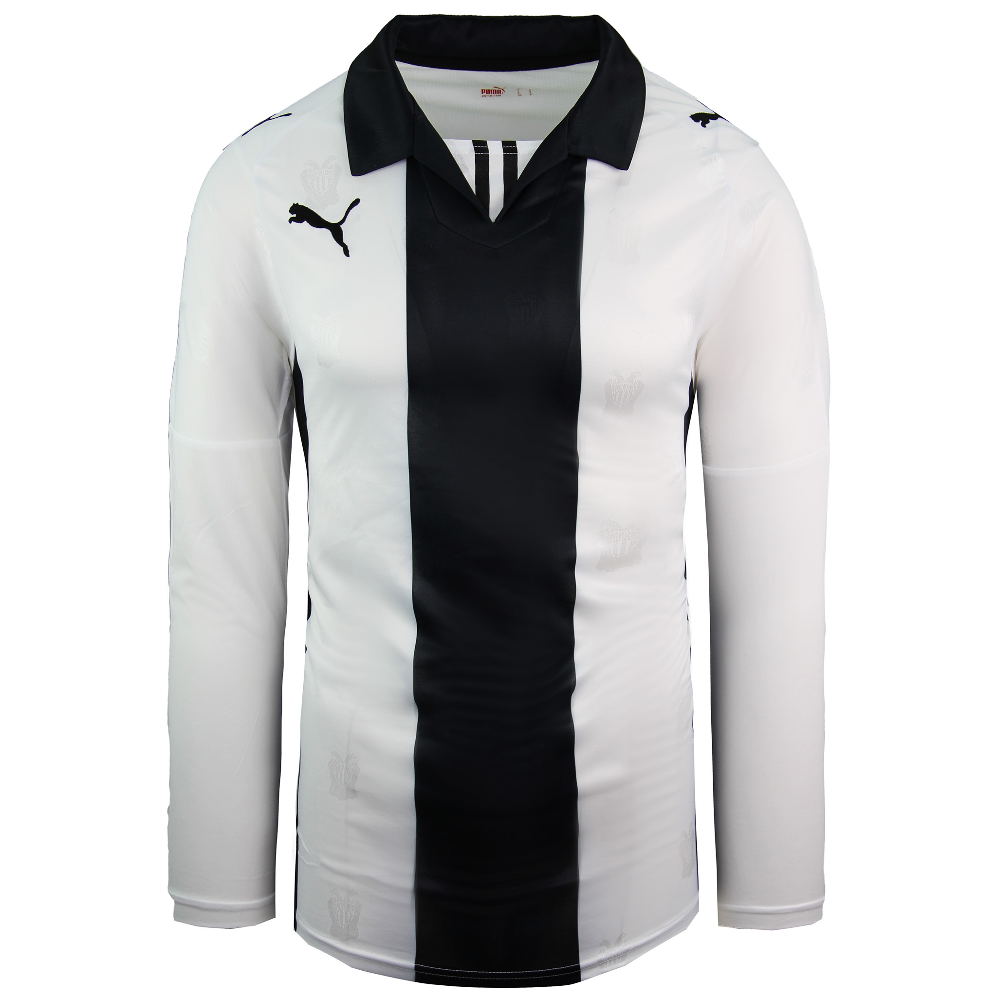 Puma PAOK FC Home Långärmad Vit Svart Junior Fotboll Polotröja 737358 01