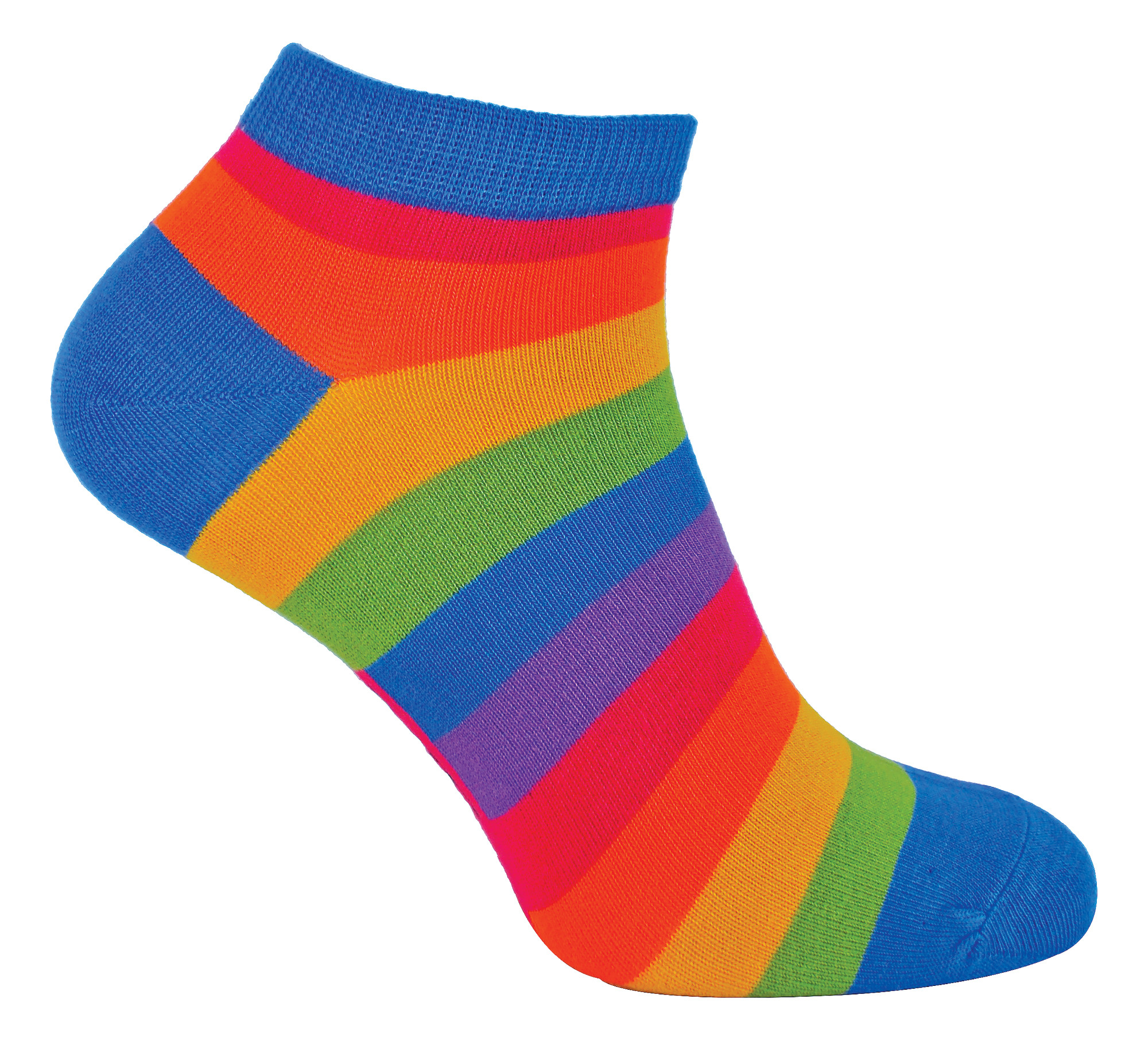 Thumbnail - Herren Bambus Regenbogen Trainer Socken | Herr Heron | bunt gestreift No Show Socken - Regenbogen