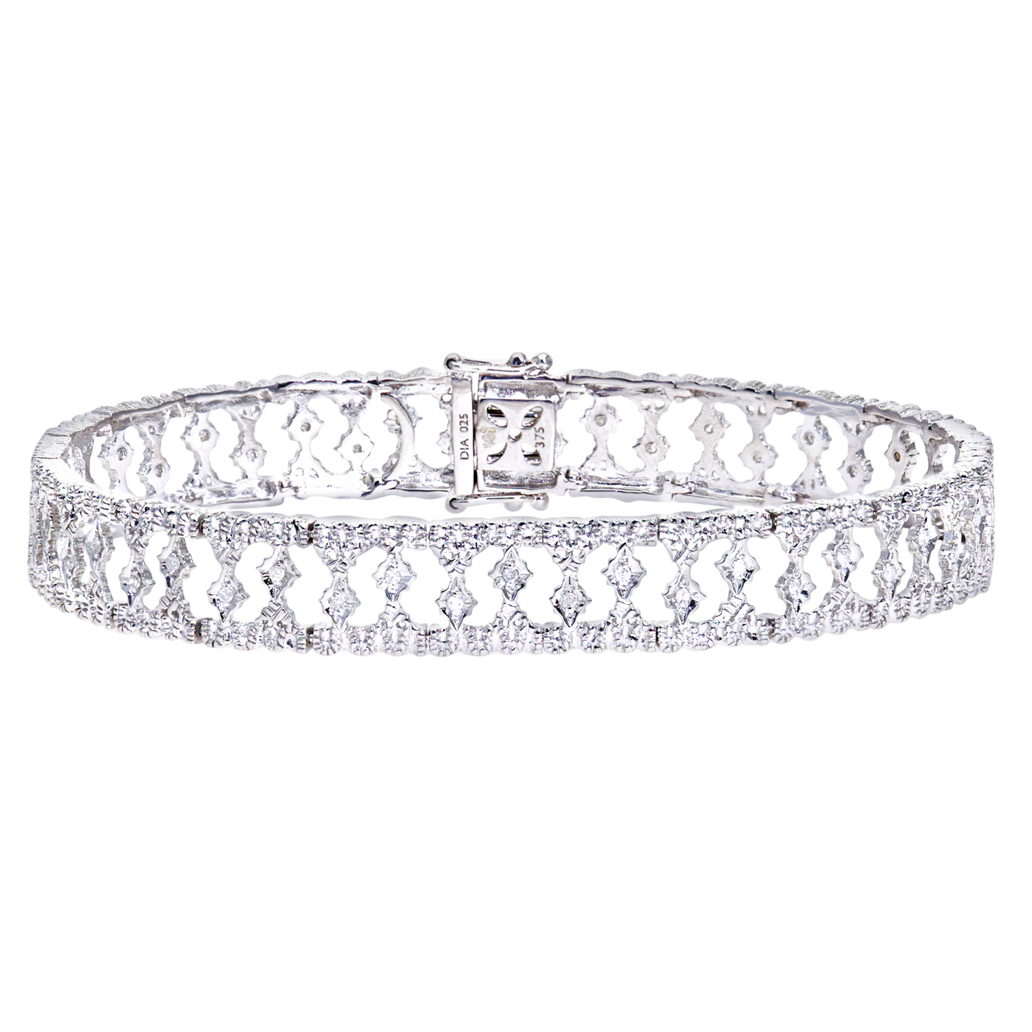 Diamant L’Eternel Womens 9ct White Gold Diamond Ladies Bracelet – One Size