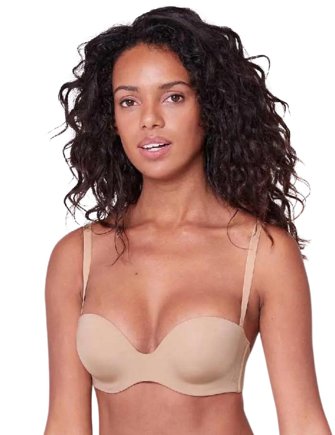 Simone Perele Womens Inspiration Strapless Multiposition Bra - Beige Polyamide - Size 36E