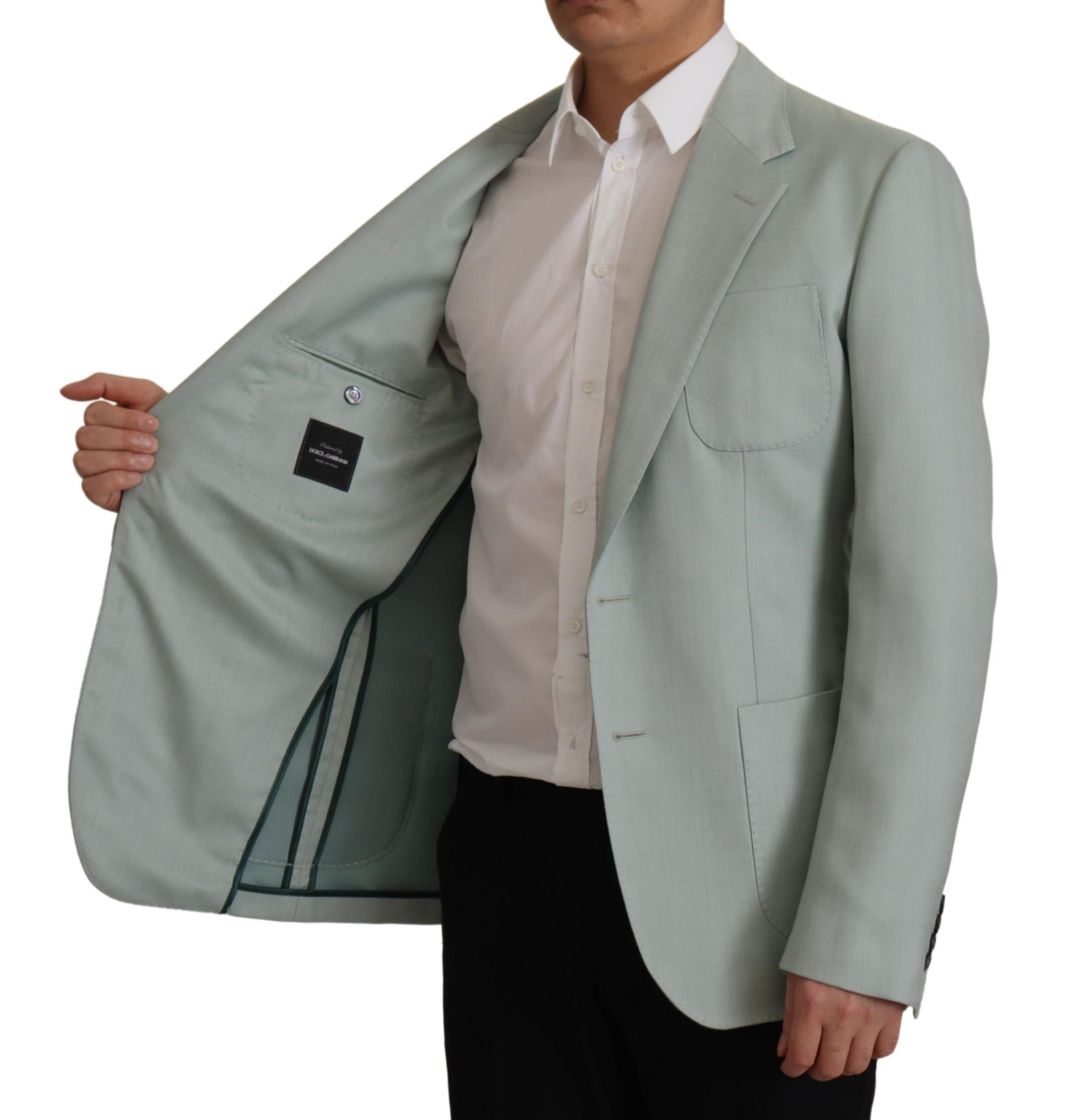 Dolce&Gabbana Light Green Cashmere Silke Herrblazer – bild 2
