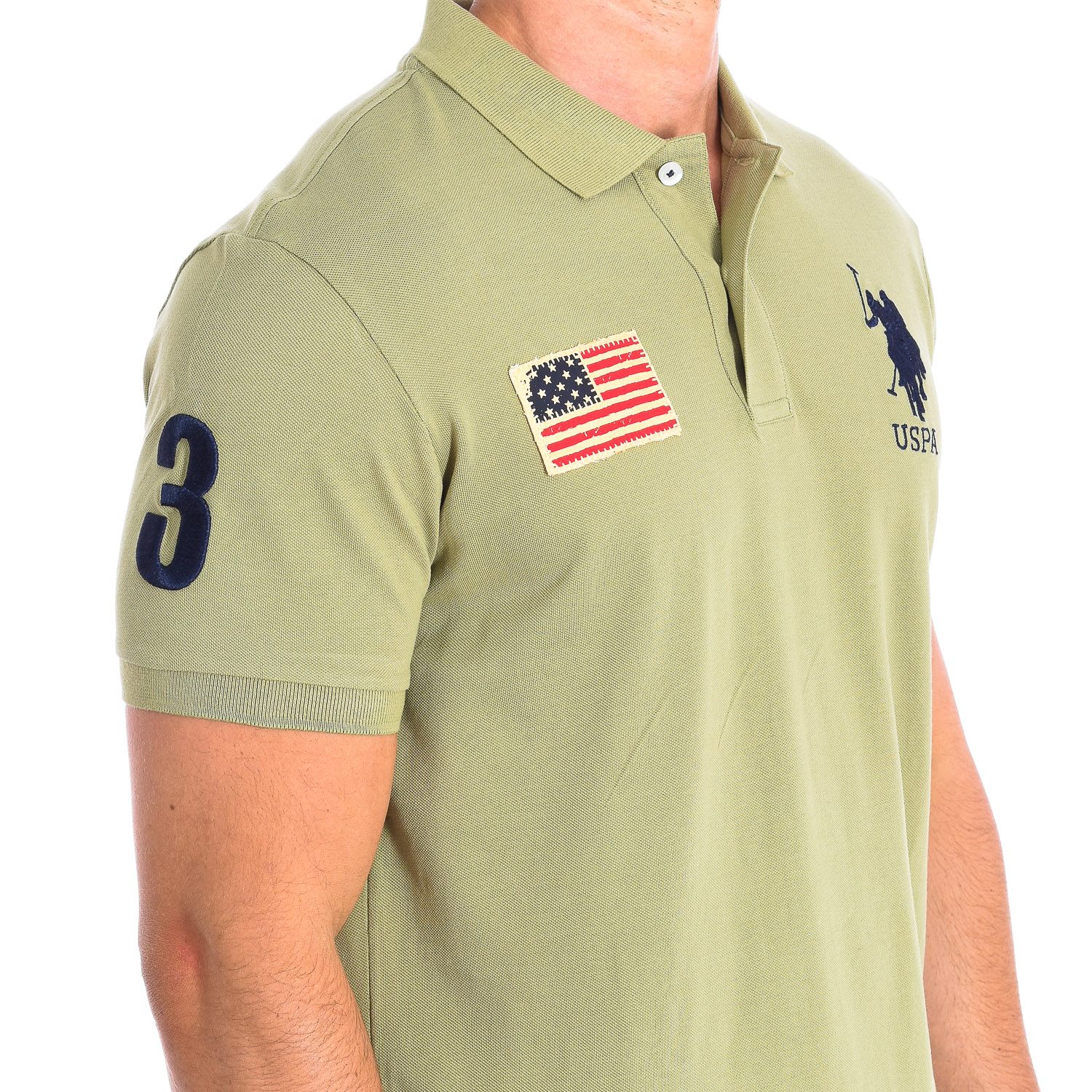 US Polo Assn JARE Kortärmad polo med kontrasterande kavajkrage 64777 man pikéer herr – bild 2