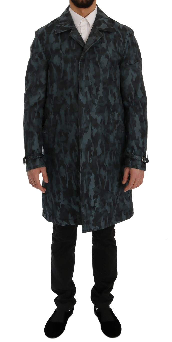 Trench bleu camouflage Dolce & Gabbana pour homme Trench
