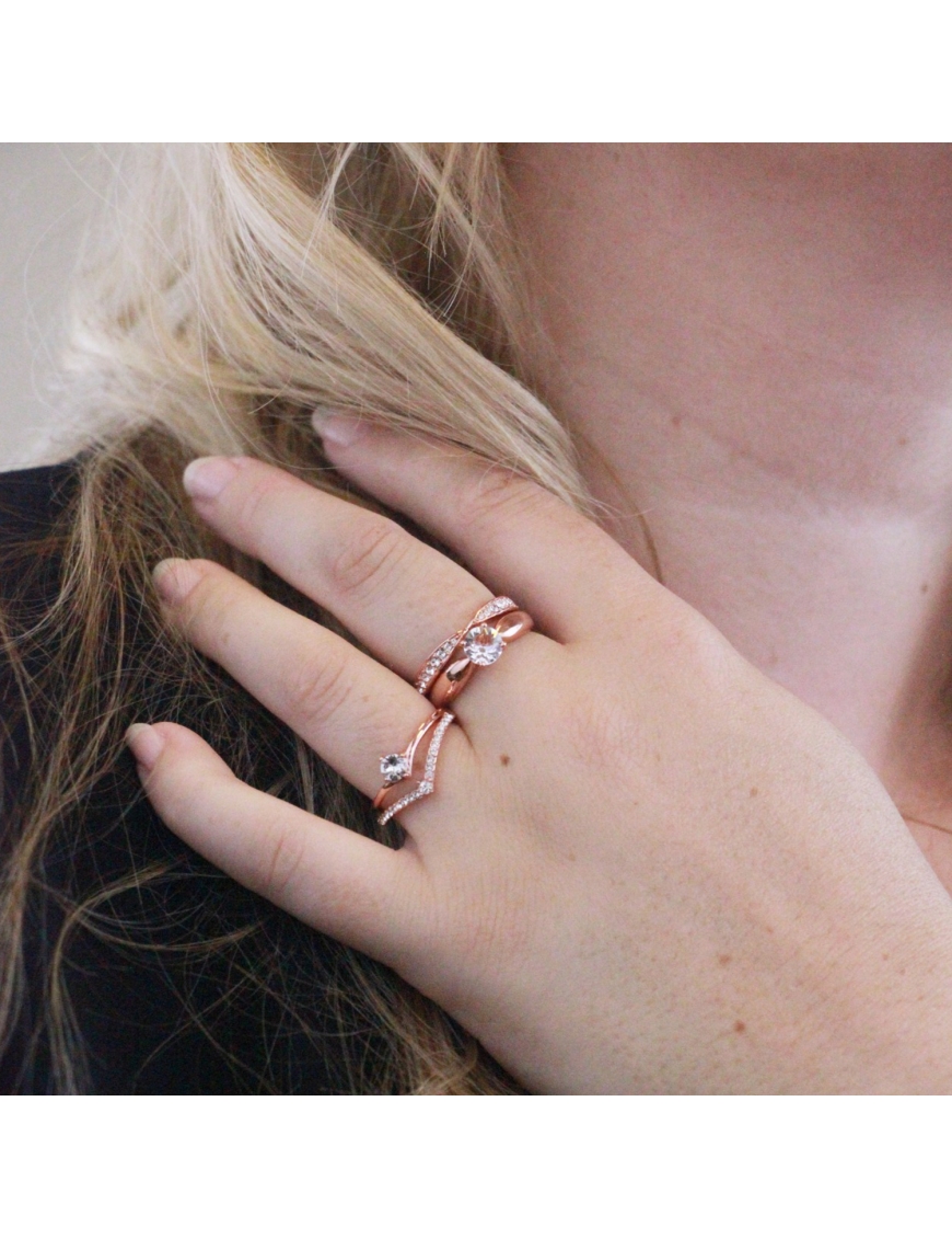 MYC Paris Zinnia-ring roséguld och kristall dam – bild 2