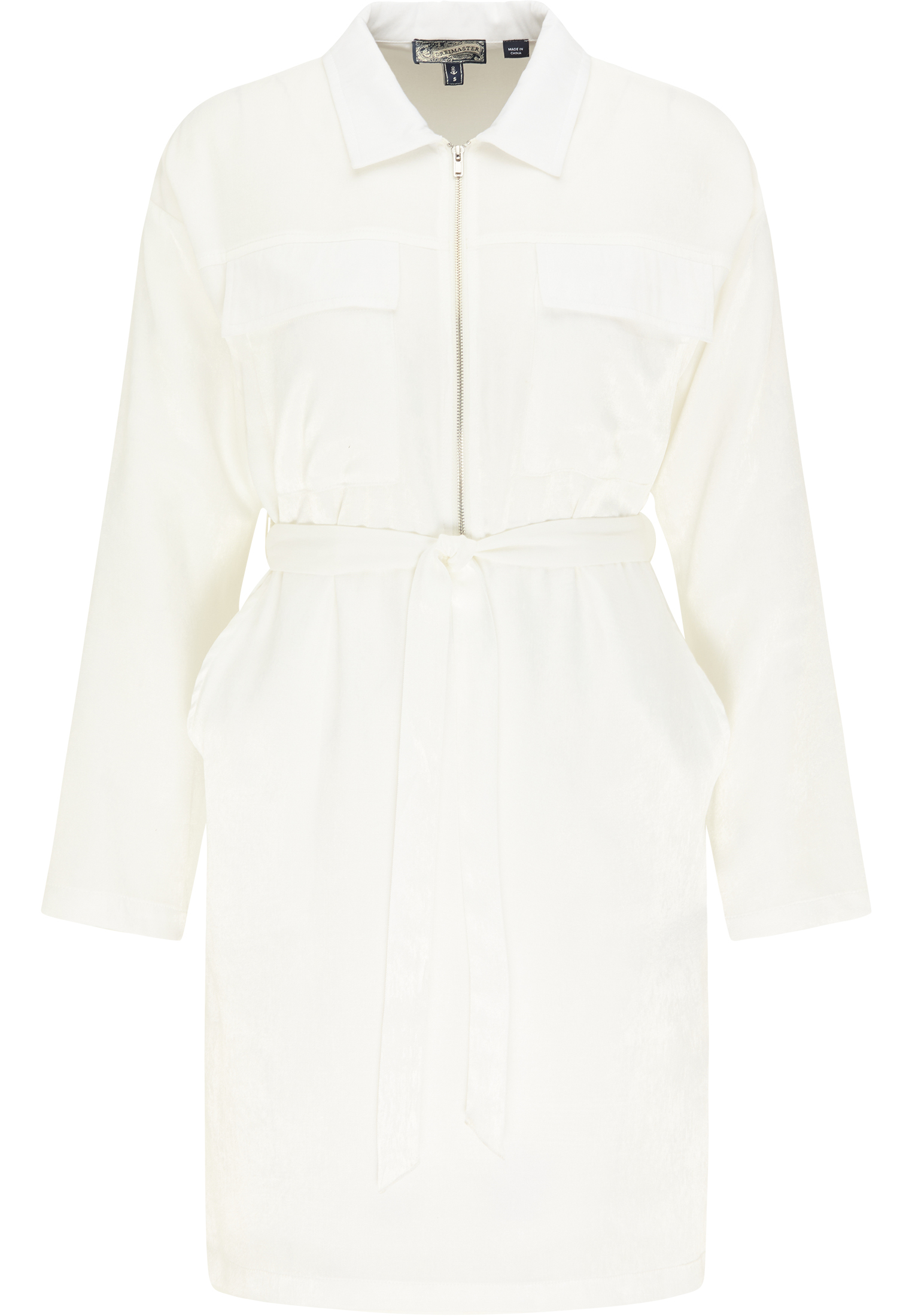Dreimaster Overhemd blouse jurk Dames wit