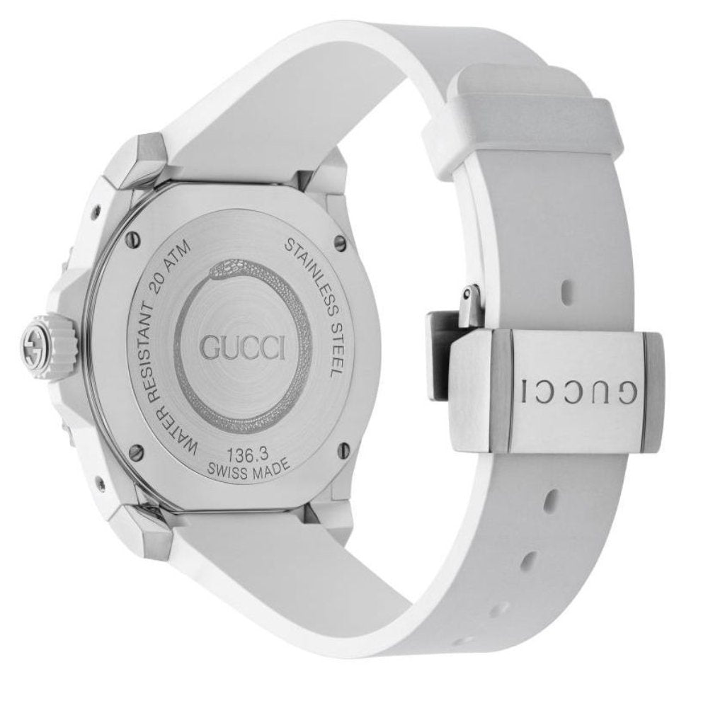 Gucci YA136330 Dive White Snake Motif Dial herrklocka – bild 2