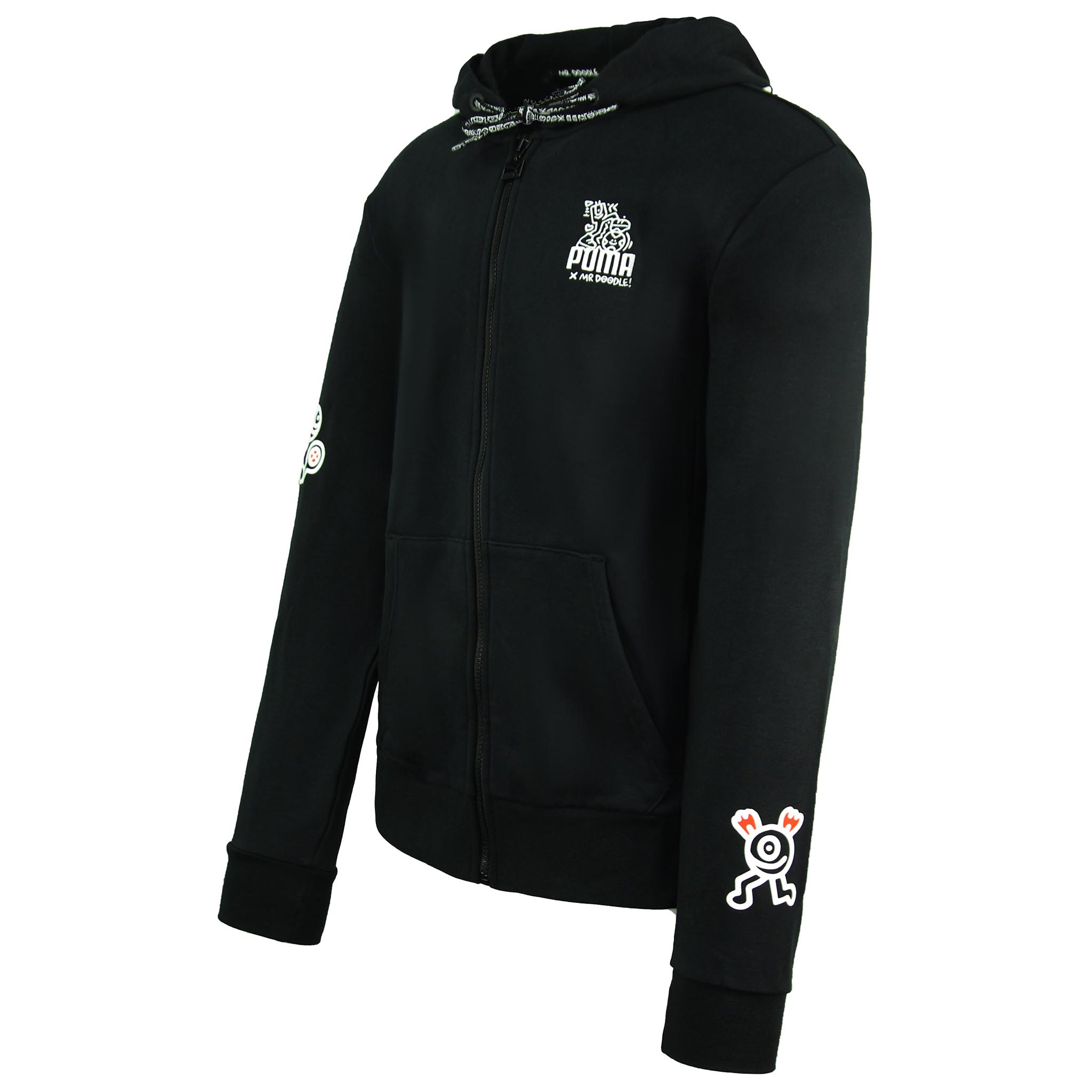 Puma x Mr Doodle Långärmad Zip Up Svart Herrtröja med huva 598681 01 – bild 2
