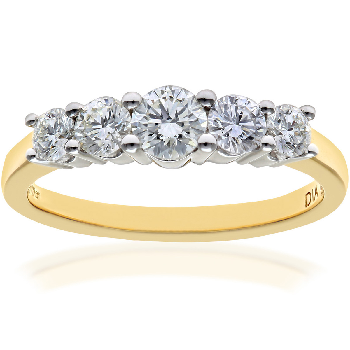 Diamant L’Eternel Womens Eternity Ring, 18ct Yellow Gold IJ/I Round Brilliant Certified Diamond 0.75ct Weight – Size K