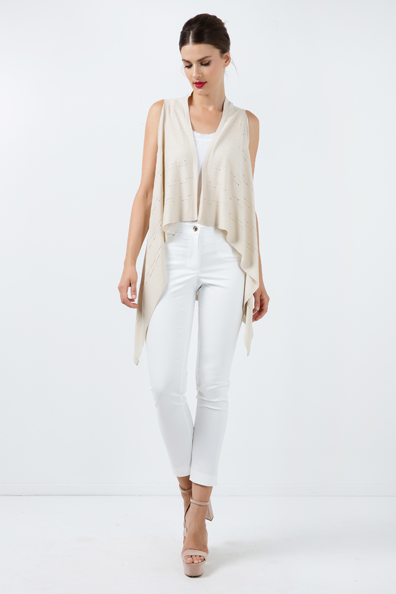 Mouwloos gedrapeerd vest