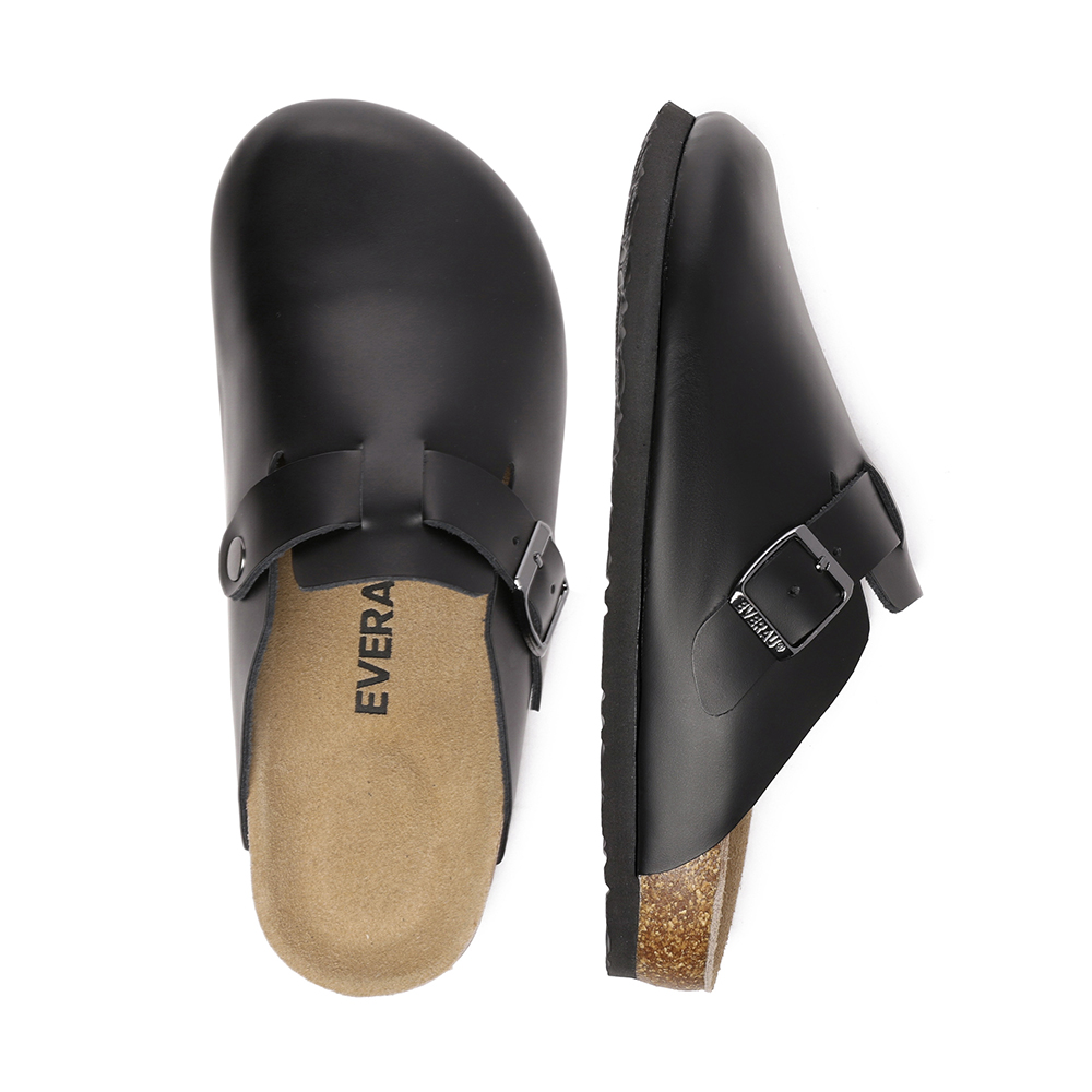 EverAU Australia EVER AU Herr Hardhead Läder Komfort Clog Sandaler Svart Läder – bild 5