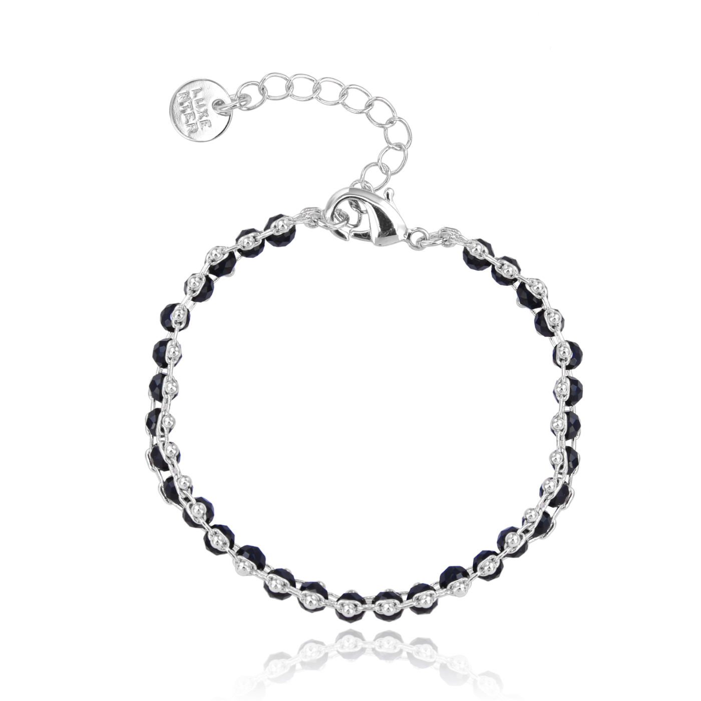 Luxenter lailai-armband i 925 sterling silver och svart kristall med rodiumpläterad yta dam – bild 2