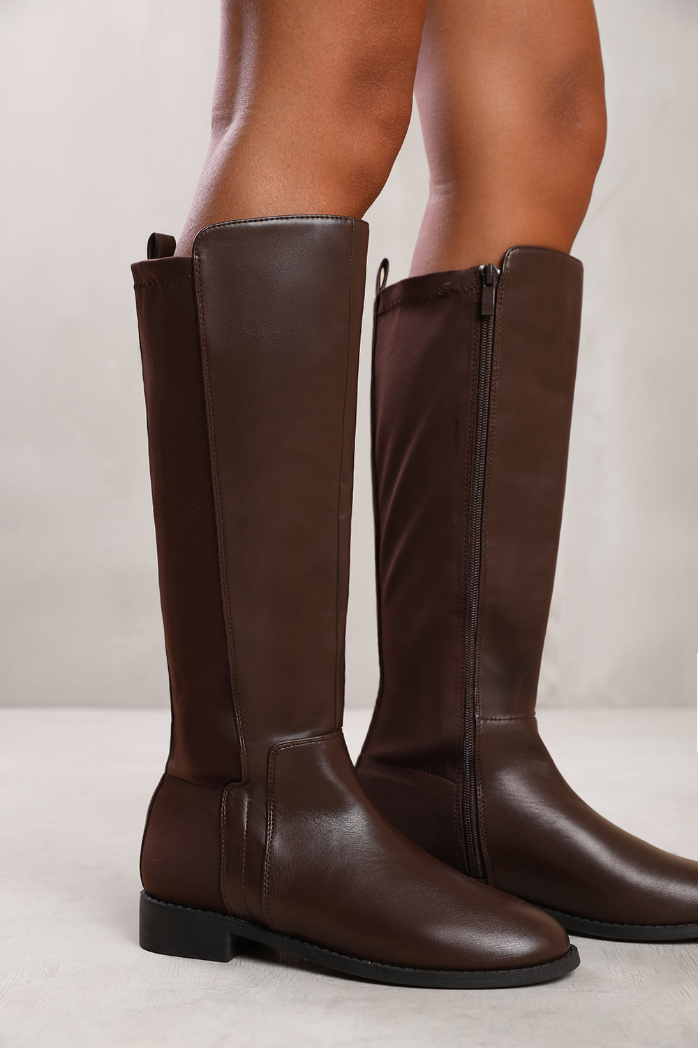 Where’s That From Wheres Womens ‘Parker’ Knee High Boots With Side Zip – Brown – Size UK 8