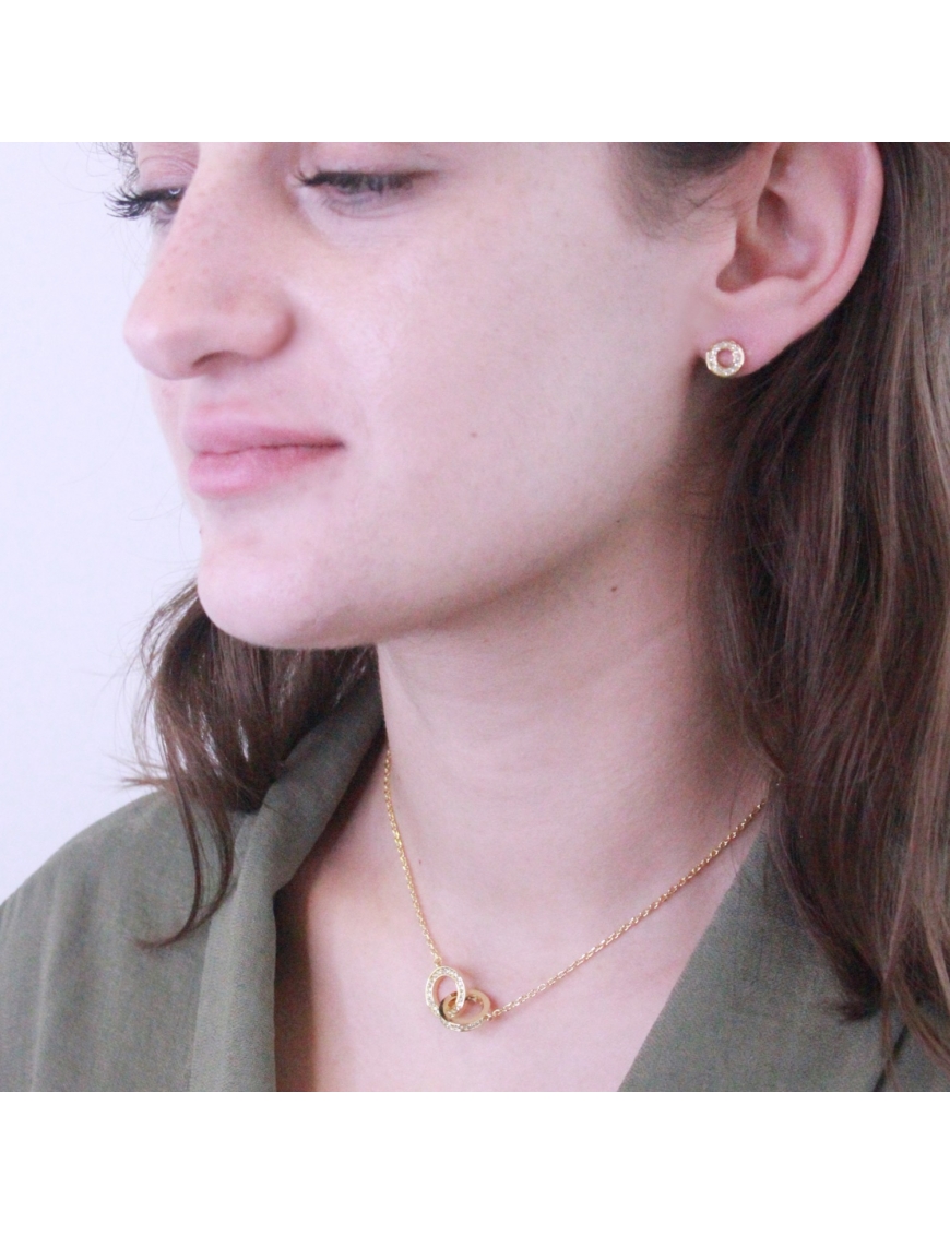 MYC Paris Boucles d'oreilles Ophir Doré et Cristal örhängen dam – bild 2