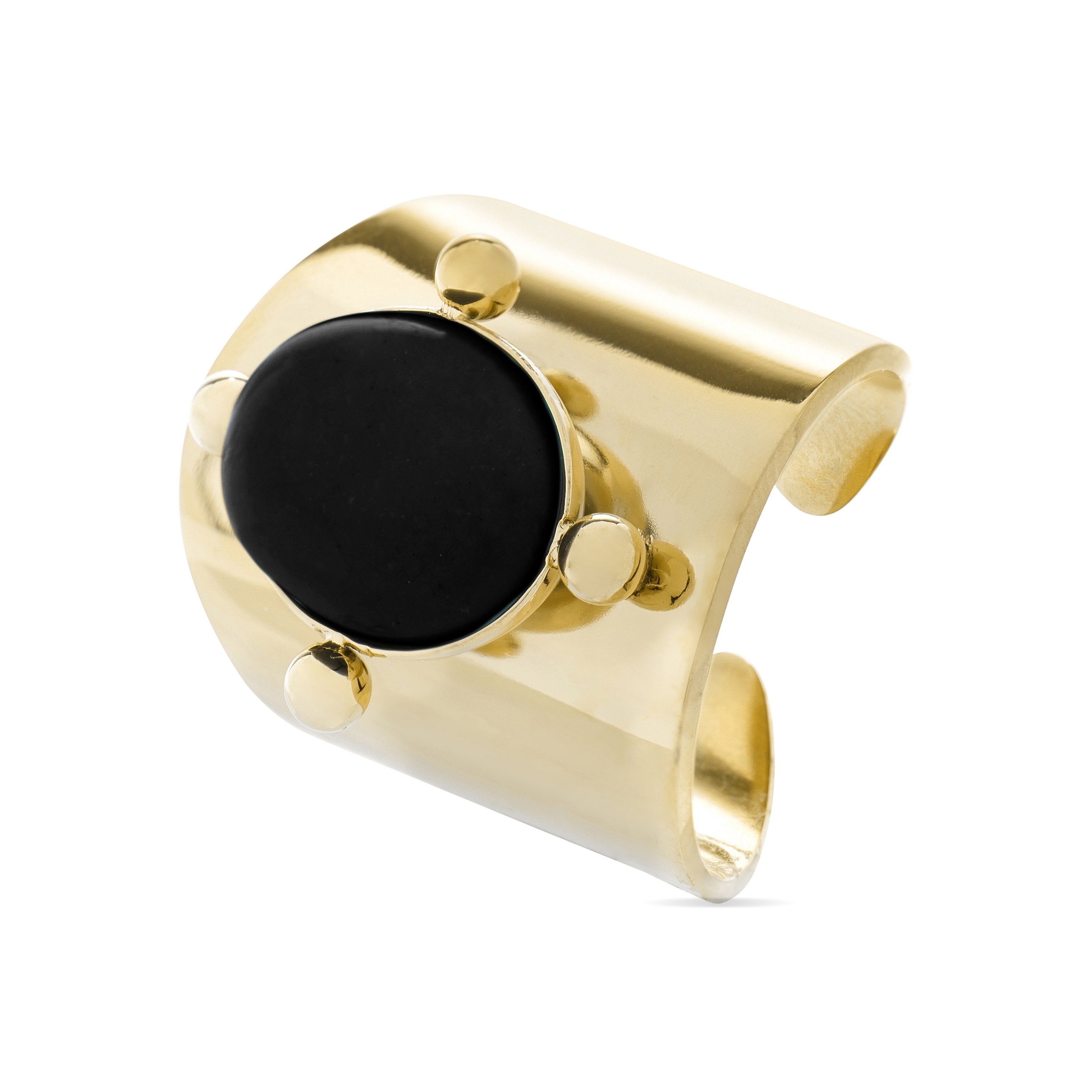 Thumbnail - Luxenter Onyx Ring aus 18K Gelbgold - Rhumo
