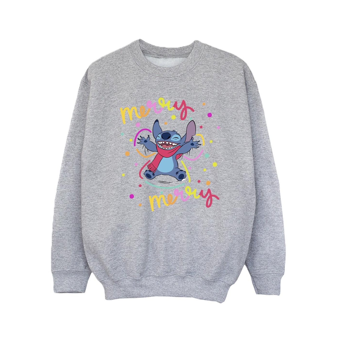 Thumbnail - Disney - "Lilo & Stitch Merry Rainbow" Sweatshirt für Mädchen (Grau)