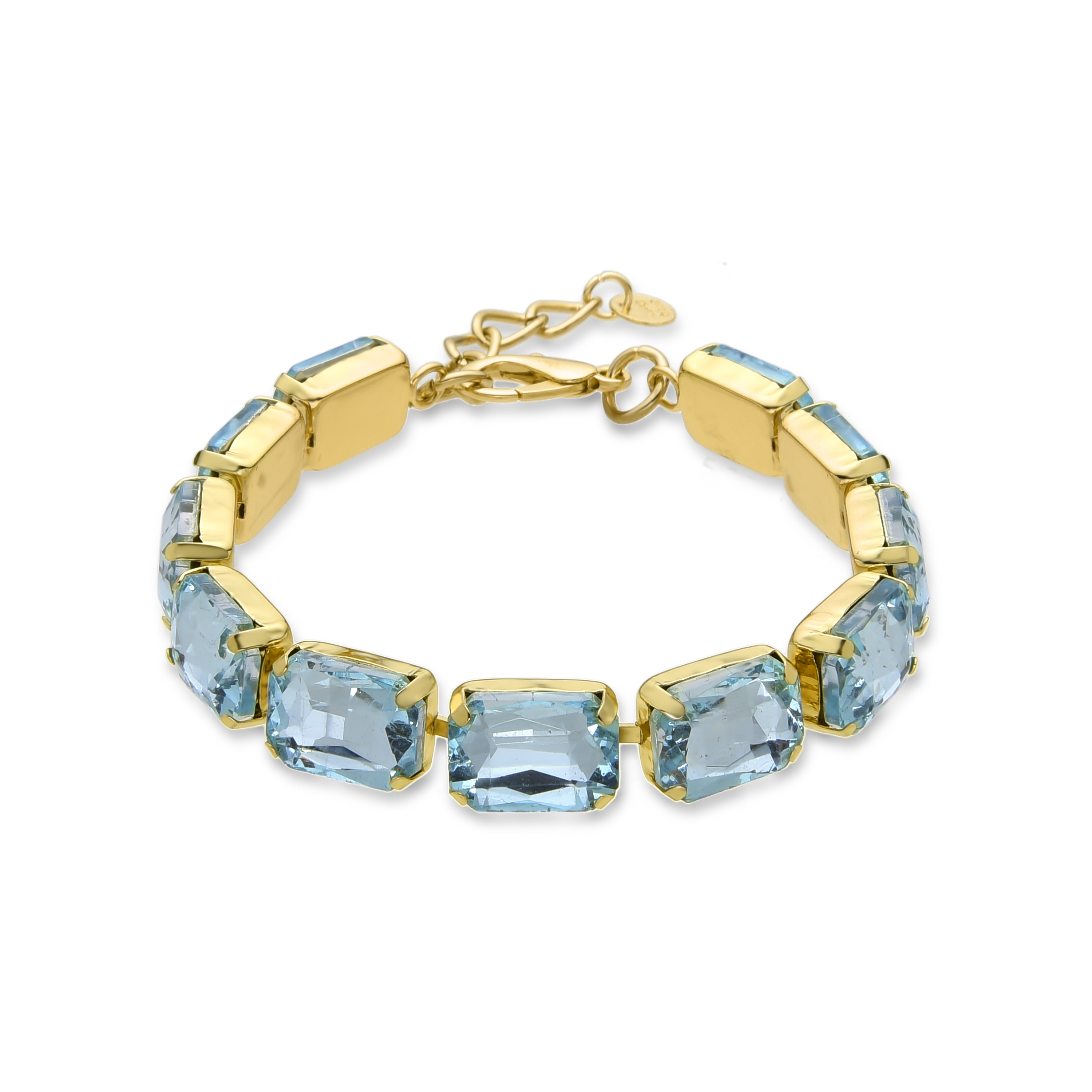 Thumbnail - Luxenter Blaues Kristallarmband aus 18k Gelbgold - Ankek