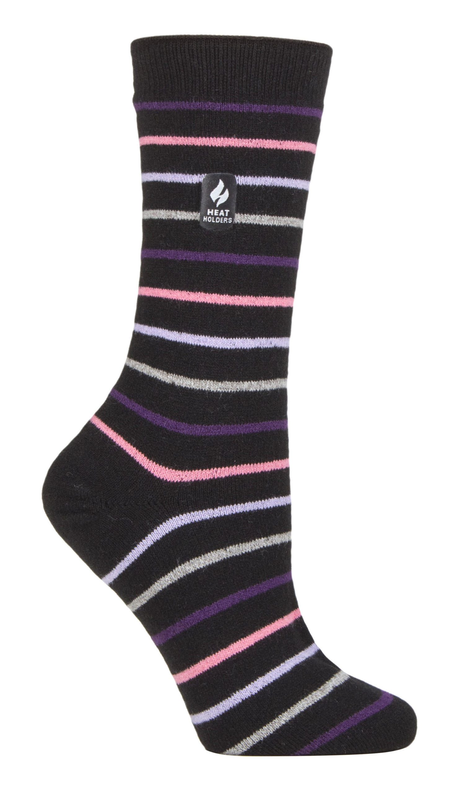 Thumbnail - Heat Holders Damen Ultra Lite Thermal Brushed Inner Yarn Design Socken Schwarz (Riga)