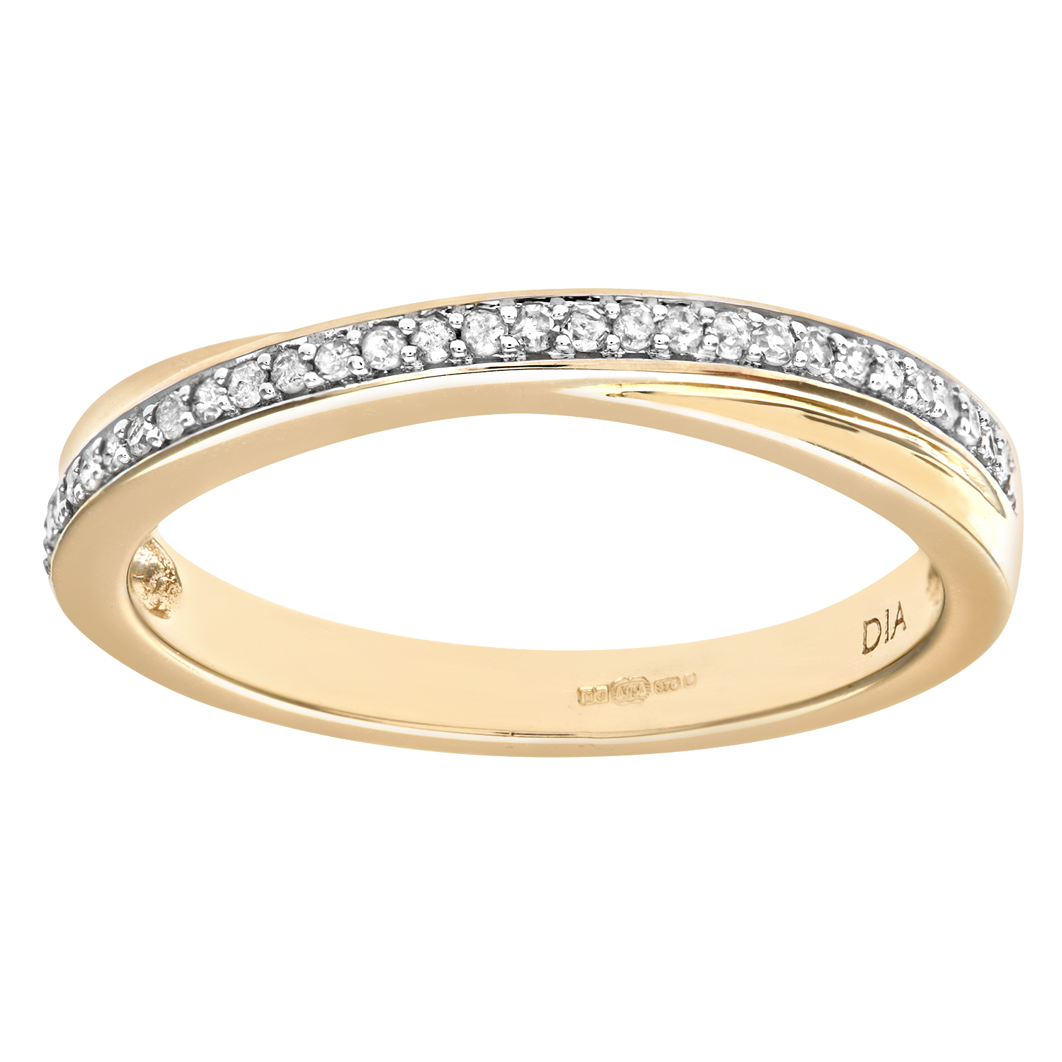 Diamant L’Eternel Womens Ladies 9ct Yellow Gold Diamond Eternity Ring – Size O