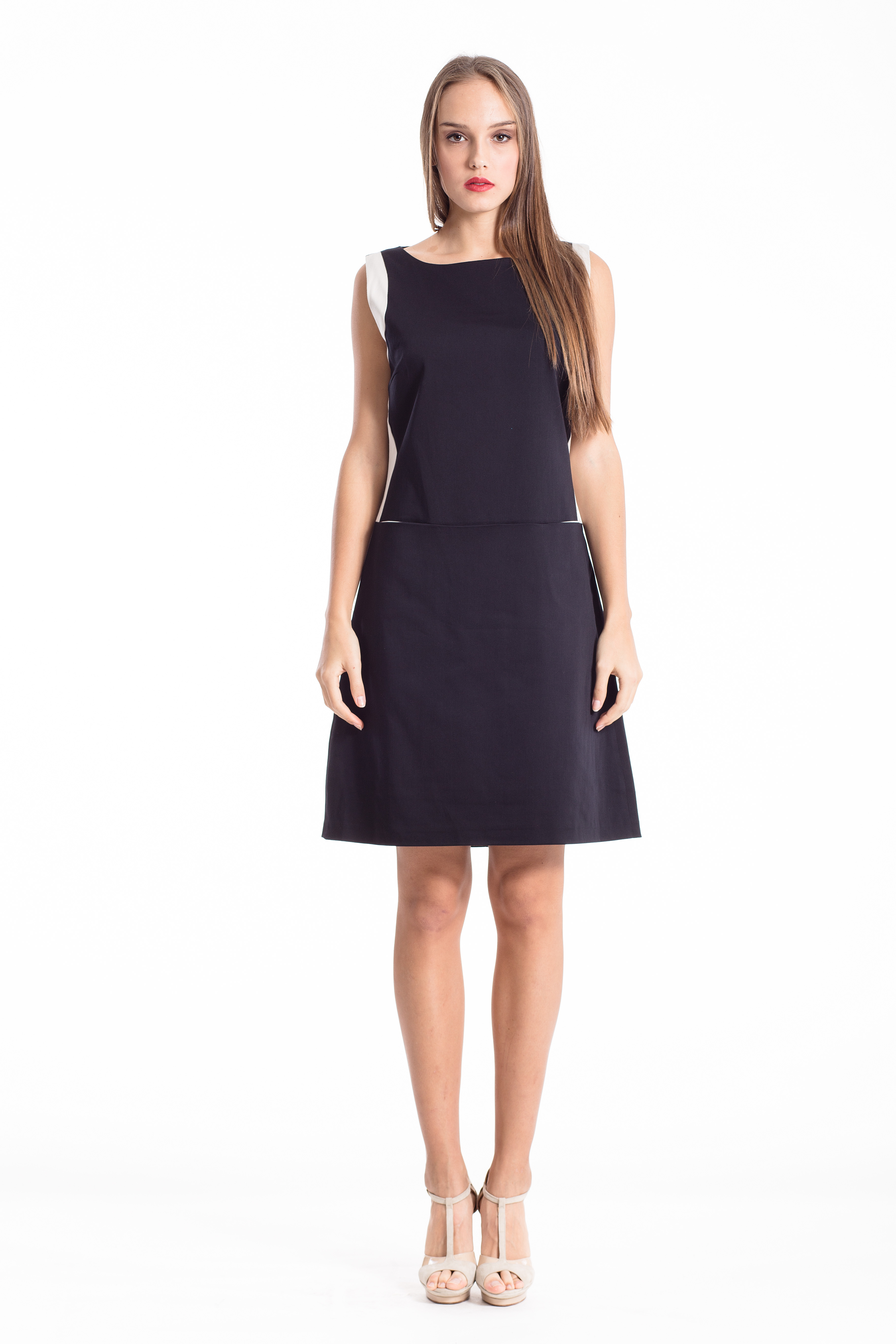 A-Linien-Kleid mit Kontrastdetails EU 36 / UK 8