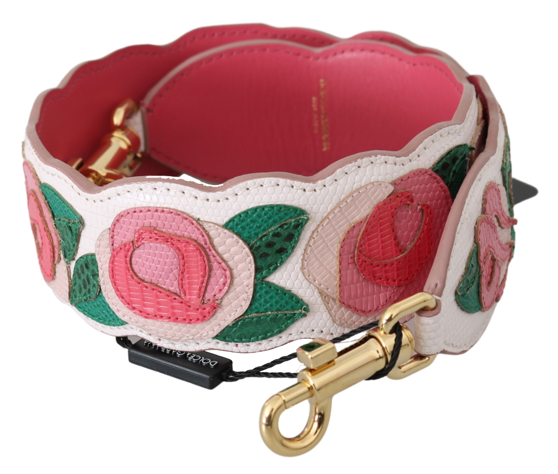 Thumbnail - Dolce & Gabbana Pink Roses Ledertasche Zubehör Schultergurt