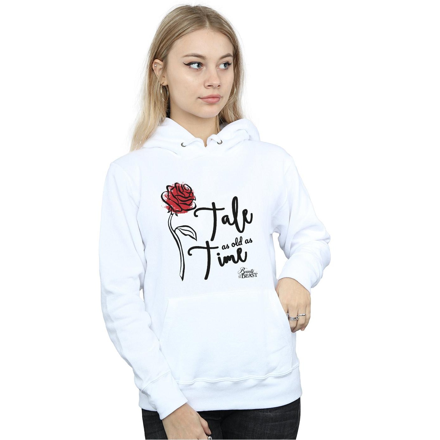 Disney Womens/Ladies Tale As Old As Time Rose Hoodie (White) dam – bild 2