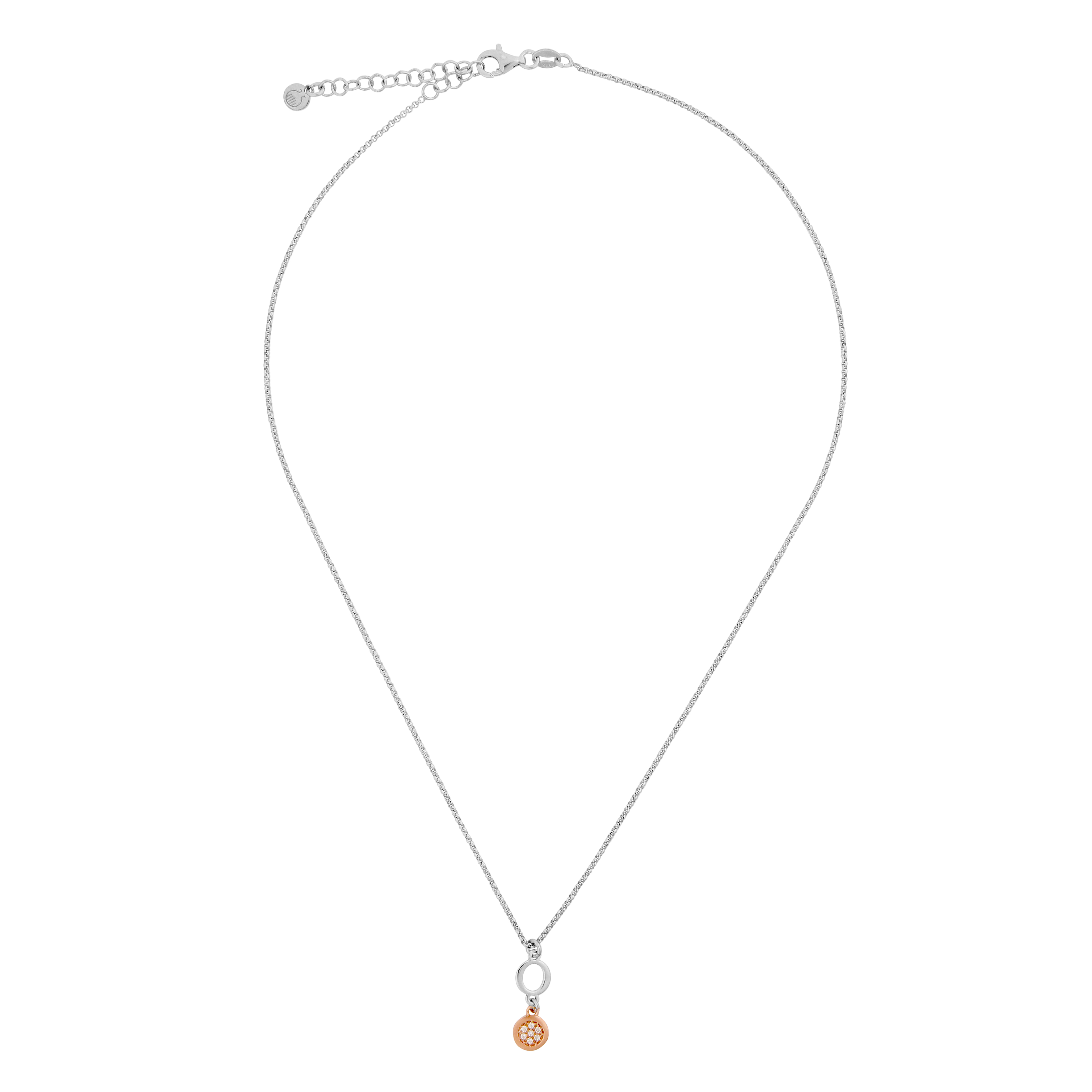 Thumbnail - Orphelia 'Maite' Damen Kette aus 925 Sterling Silber mit Anhänger - Silber/Rosé ZK-7376