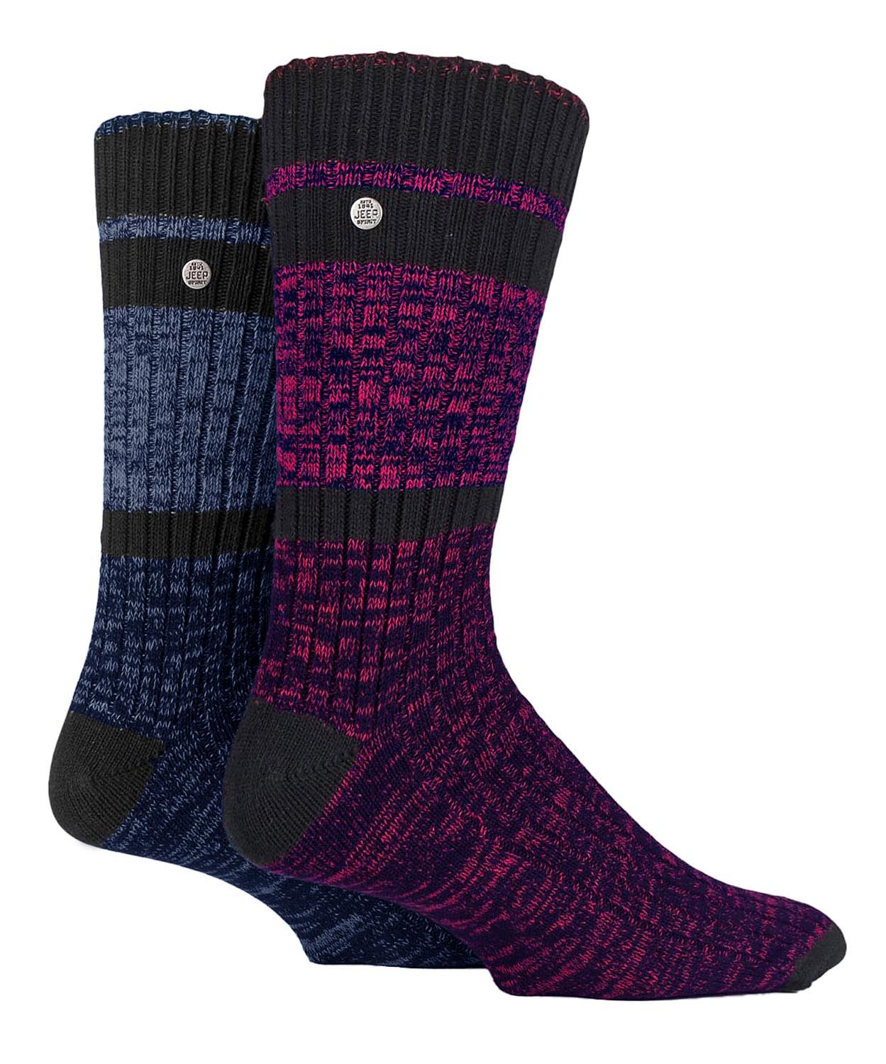 Thumbnail - Herren Baumwolle Kleid Socken | Jeep | Midweight Knit Geist Socken, lässig gerippte Muster jeden Tag Socken - Petrol / l...