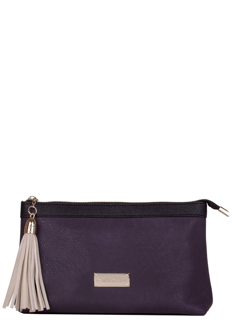 Claudia Canova Womens ZIP TOP TASSLE DETAILED WASHBAG - Purple - One Size