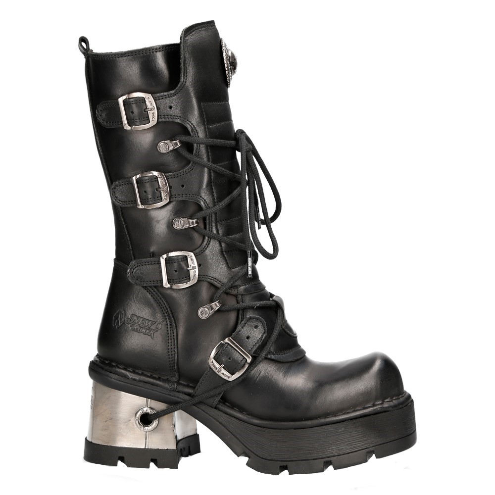 New Rock läderstövlar för kvinnor Gothic Mid-Calf Boots-373-S33 dam – bild 2