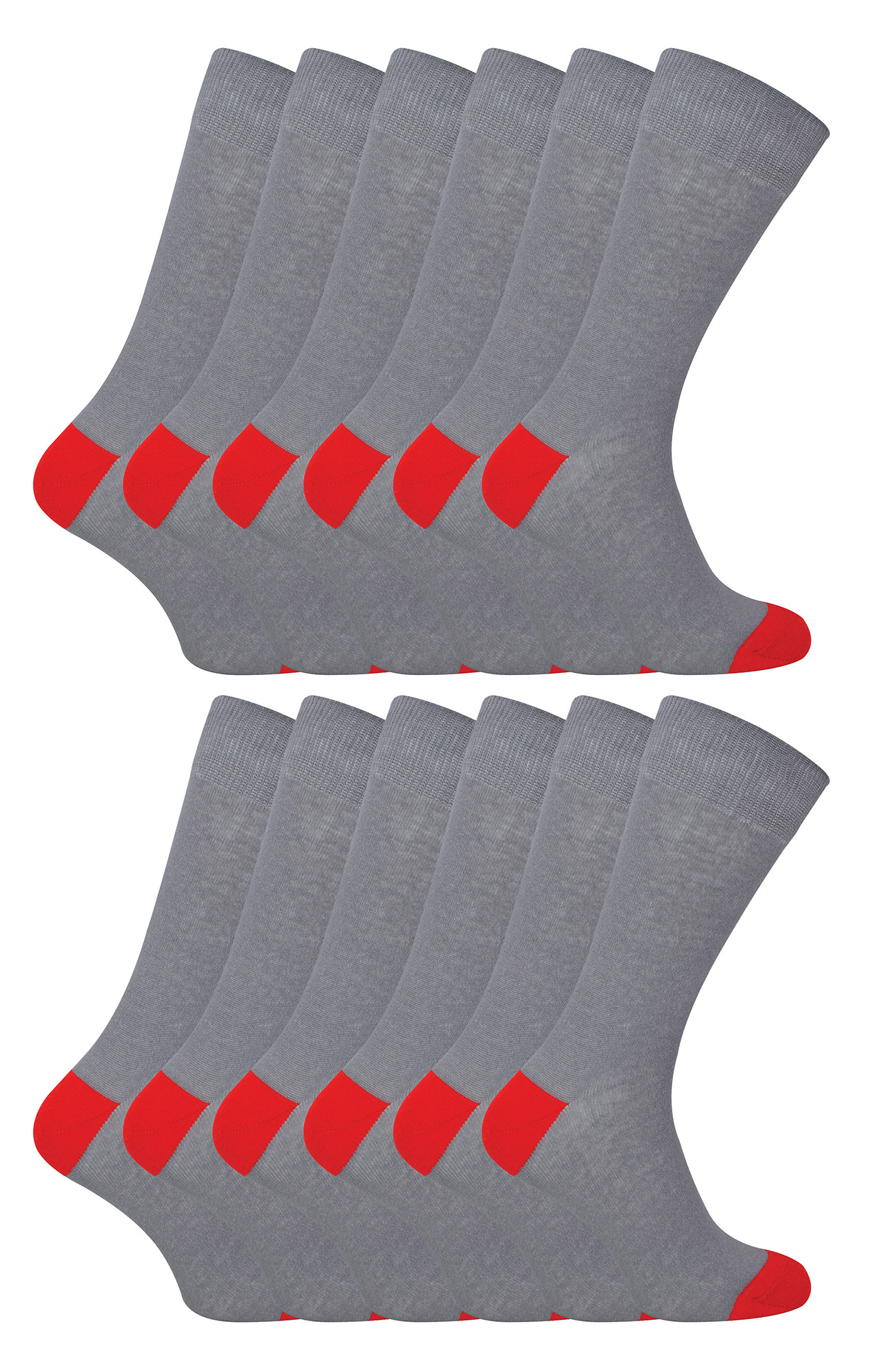 Thumbnail - 12er Multipack Herren schwarze Baumwollsocken | Sock Snob | Atmungsaktive Crew-Socken mit gepolstertem Fersen- und Zehen...