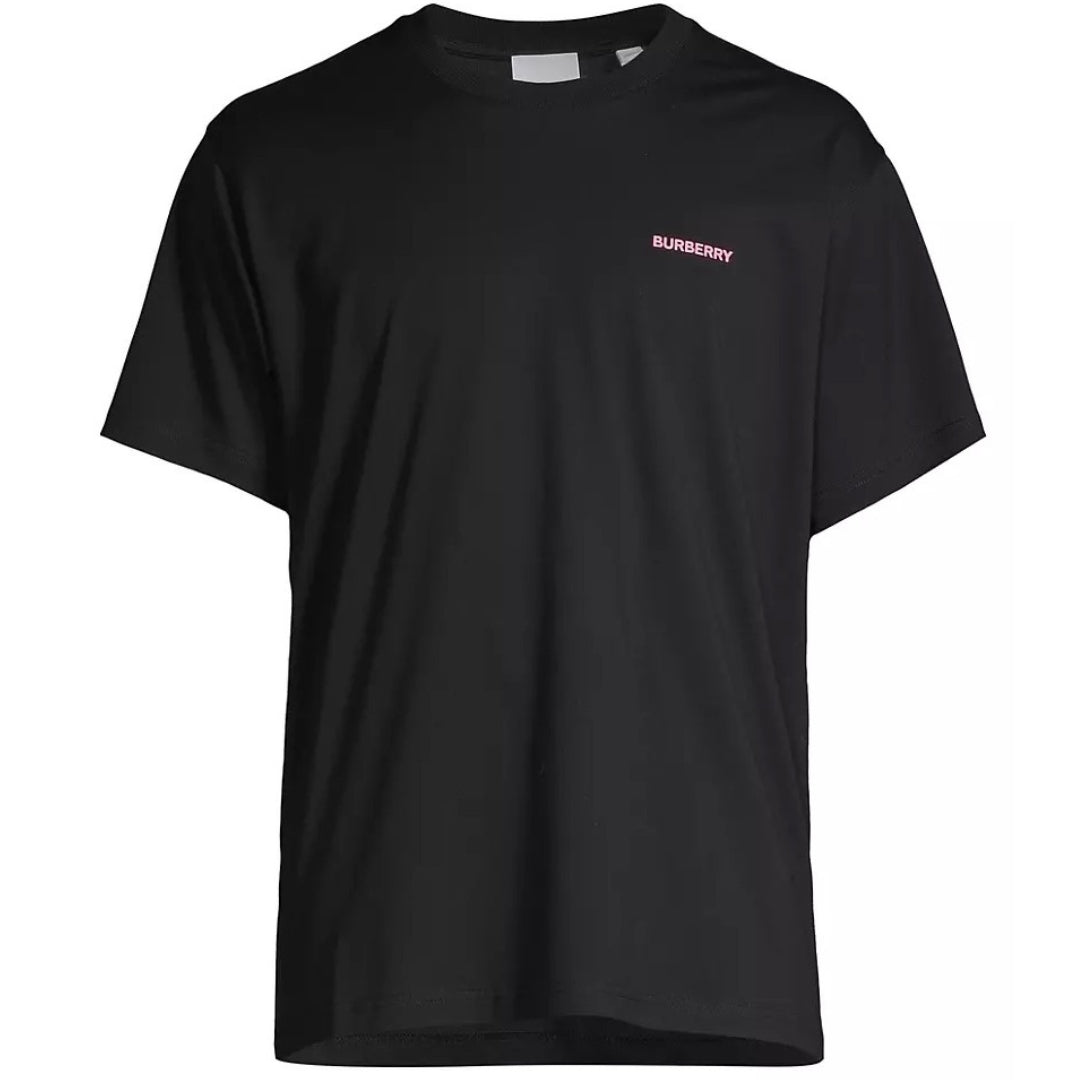 Thumbnail - Schwarzes T-Shirt mit Burberry-Logo auf der Ruckseite