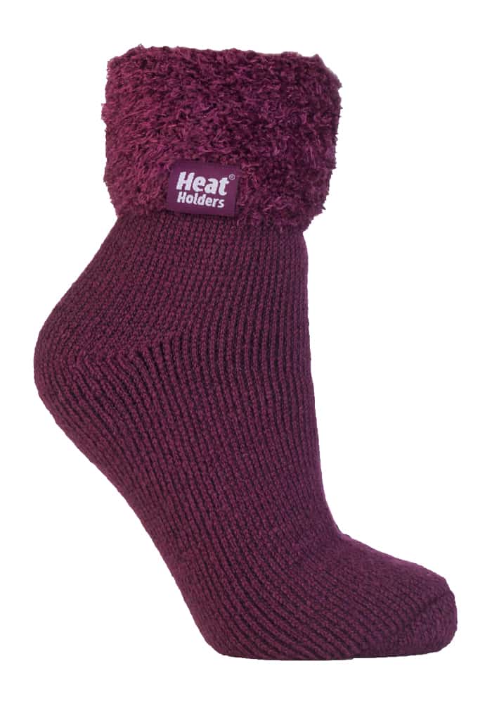 Thumbnail - Rutschfeste, niedrig geschnittene Thermo-Slipper-Bettsocken für Damen mit Griffen