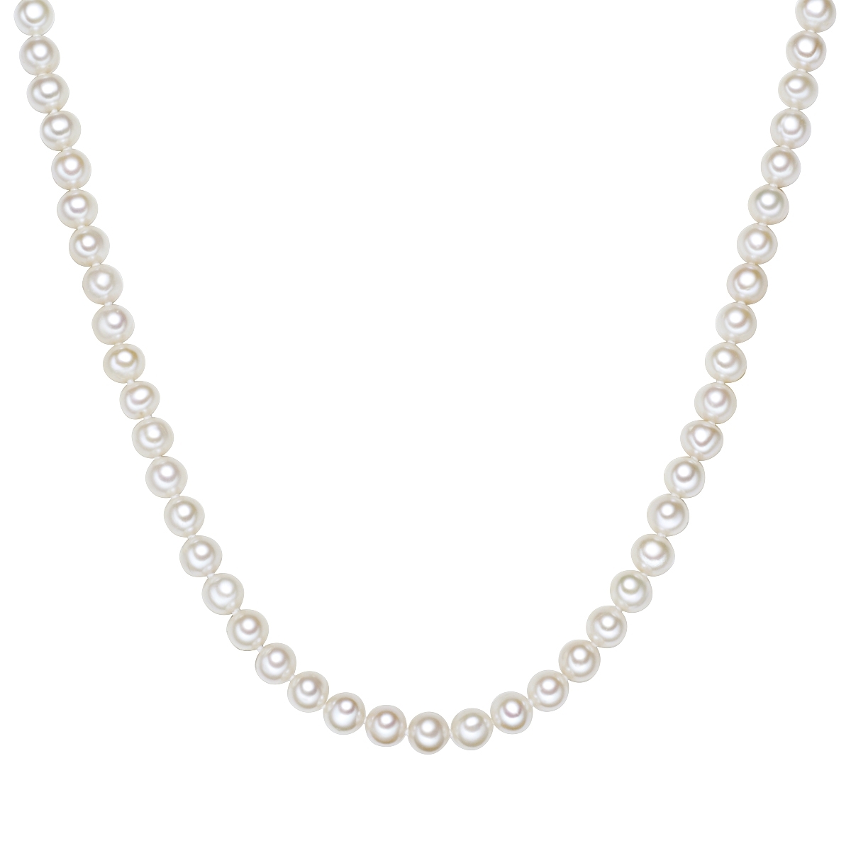 Valero Pearls Womens Female Fresh Water Cultured Pearl(s) Necklace - White Sterling Silver - Size 45 Cm