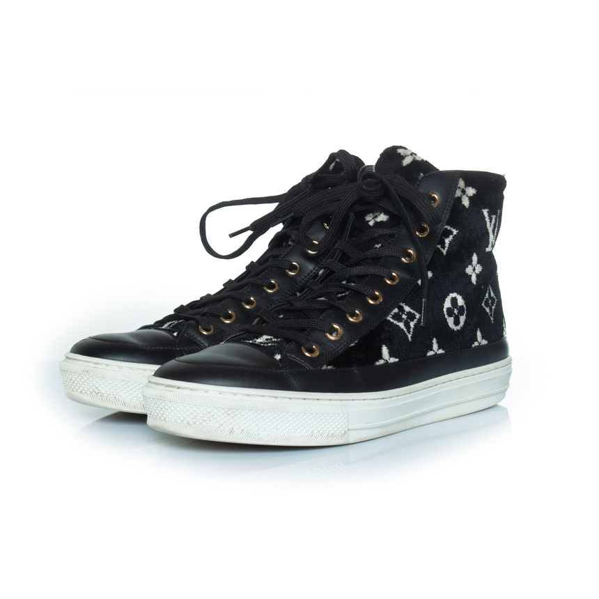 Stjärnmonogram sammetssneakers