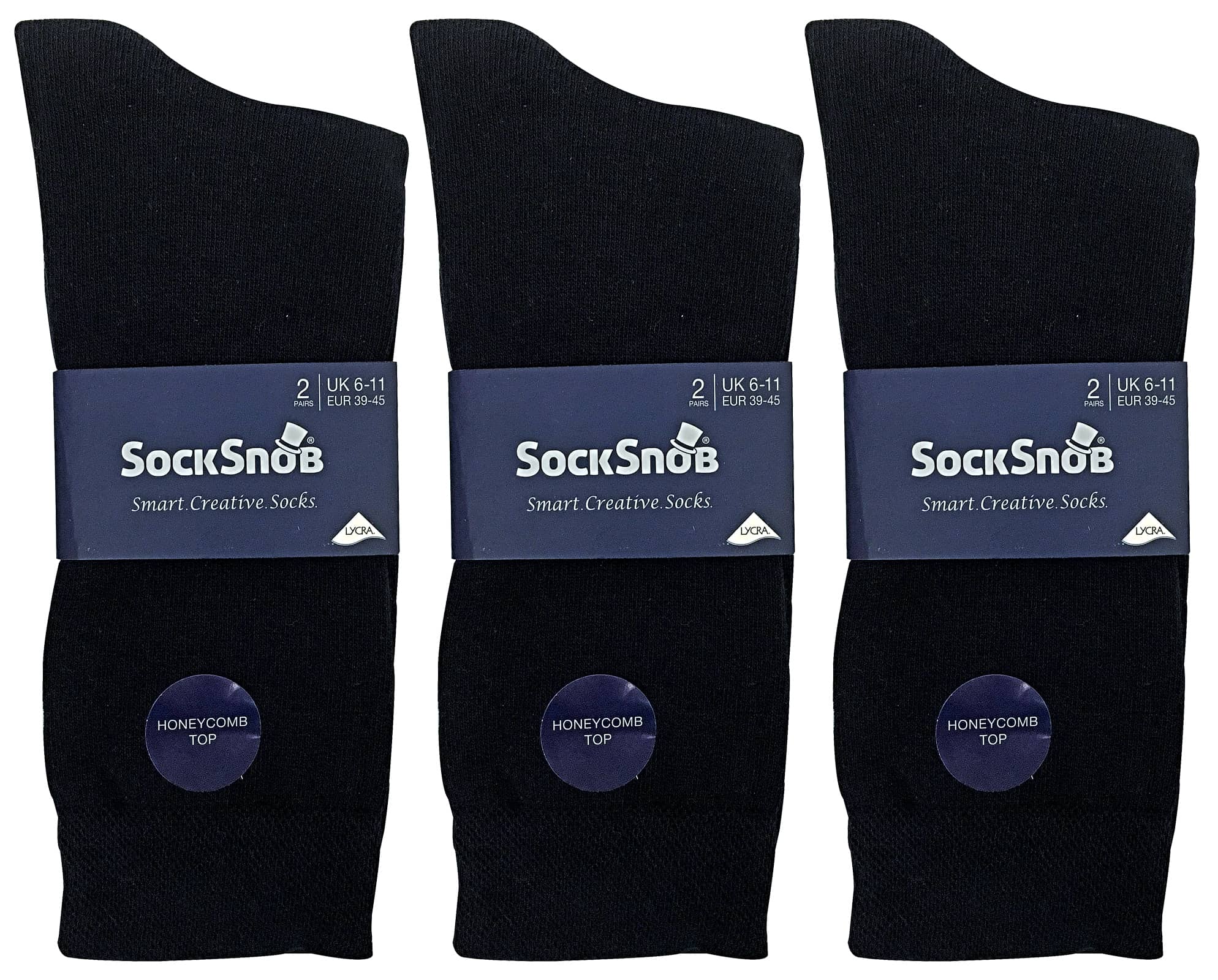 Sock Snob Herr 6-pack färgglada randiga mönstrade bomullsstrumpor för klänning i 7 modeller – bild 2