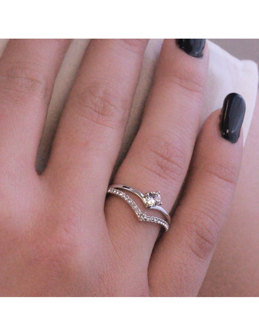 MYC Paris Zinnia Ring Silver och kristall dam – bild 2