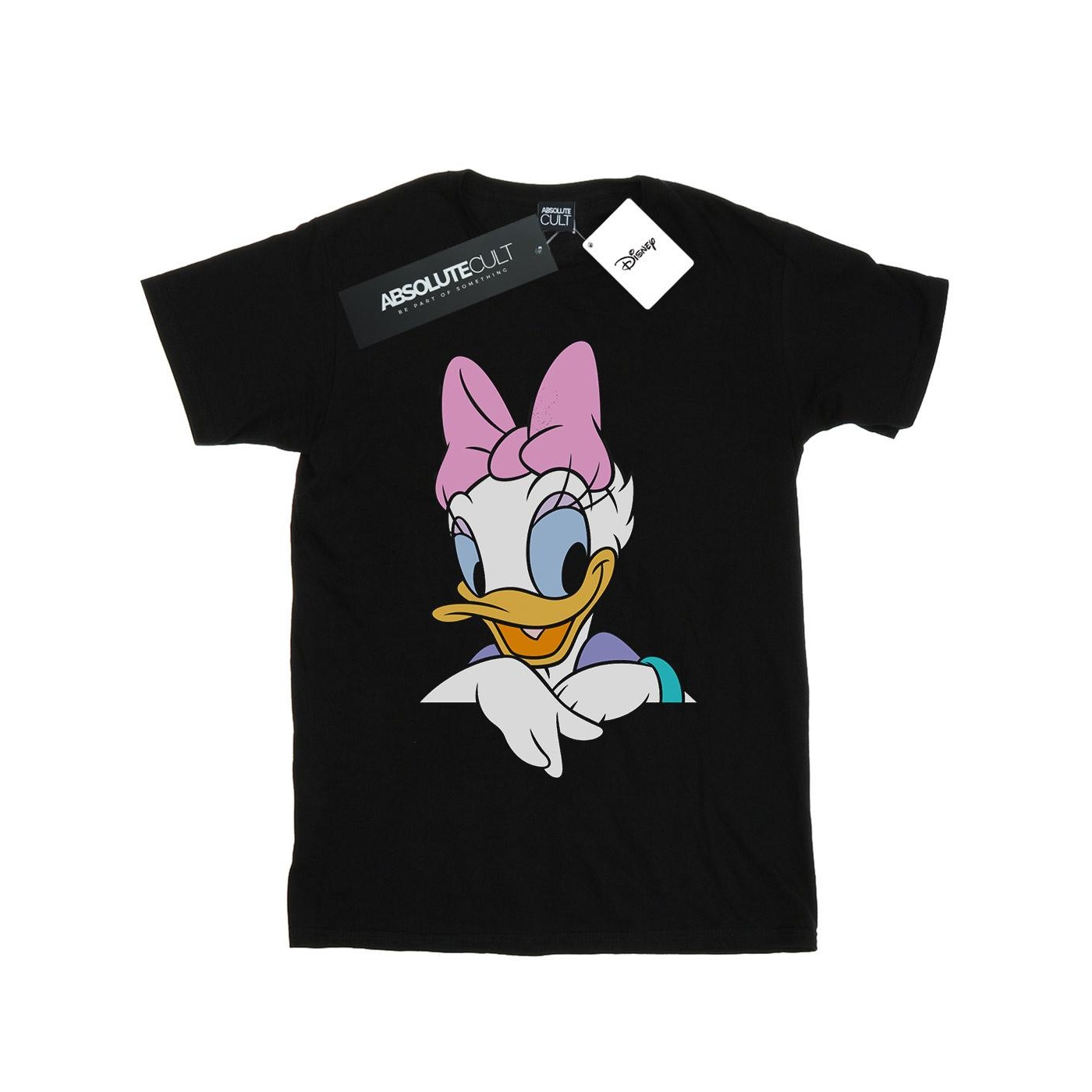 Thumbnail - Disney - "Daisy Duck Big Portrait" T-Shirt für Mädchen (Schwarz)