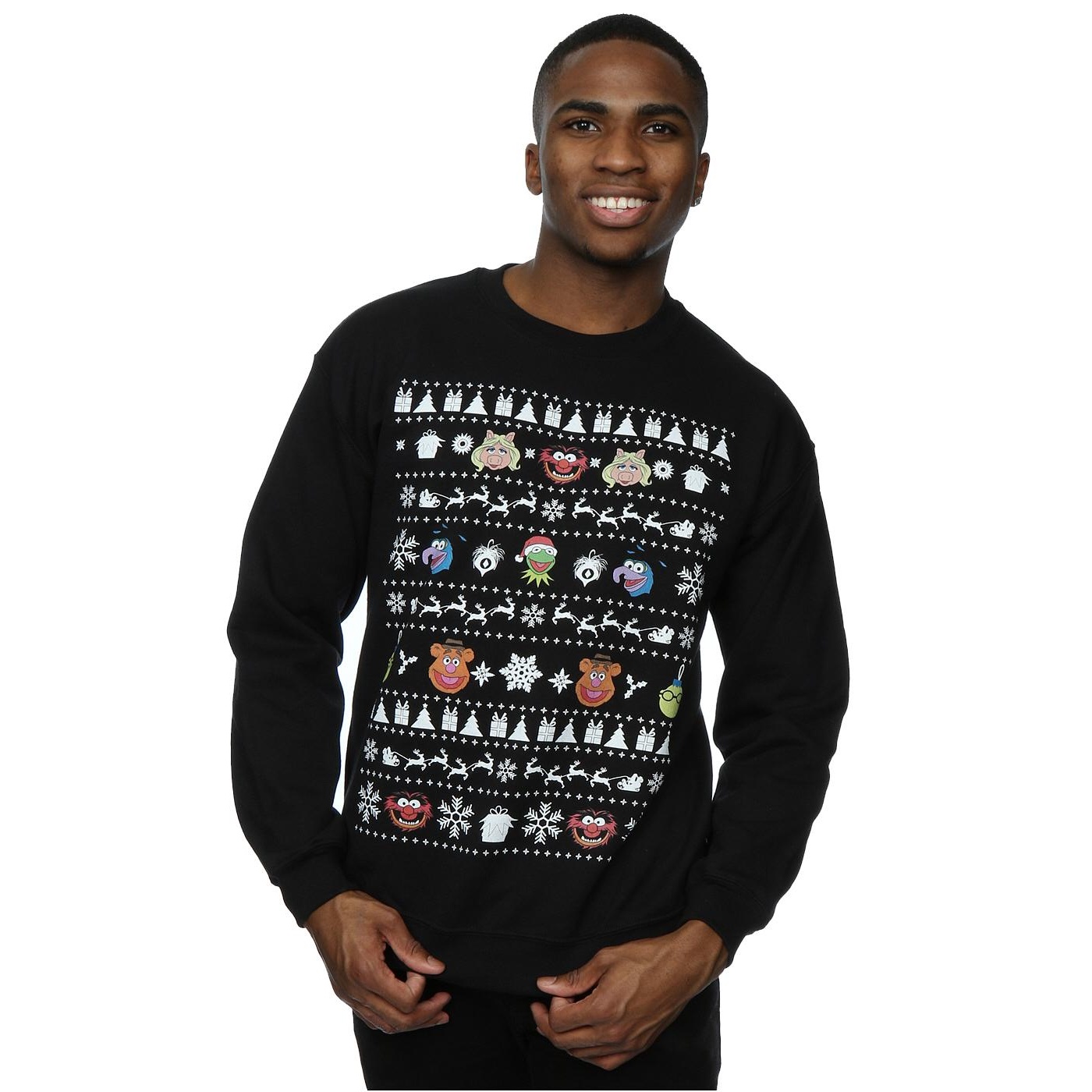 Disney Mens The Muppets Christmas Heads Sweatshirt (Black) herr – bild 2