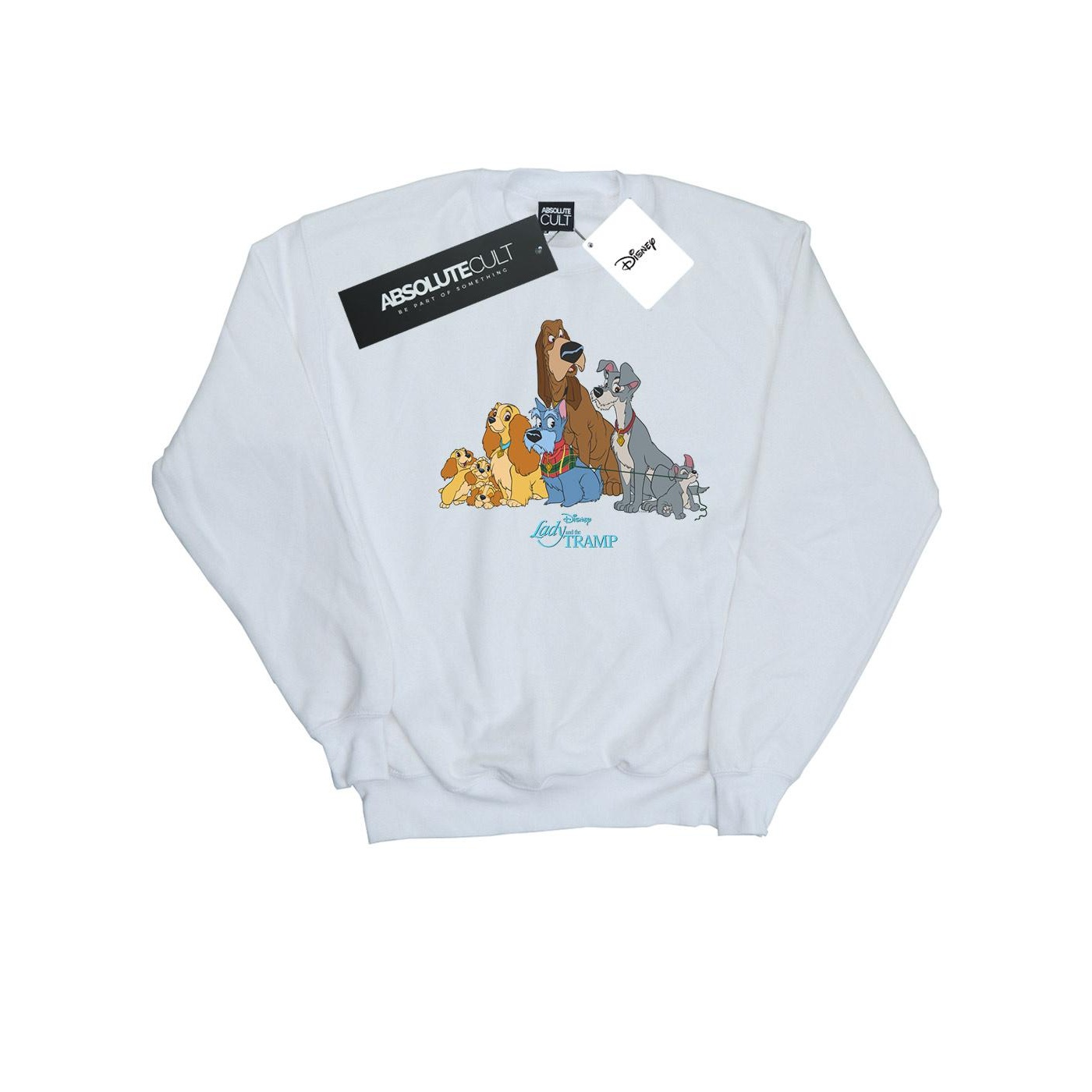 Thumbnail - Disney - "Lady And The Tramp Classic Group" Sweatshirt für Damen (Weiß)