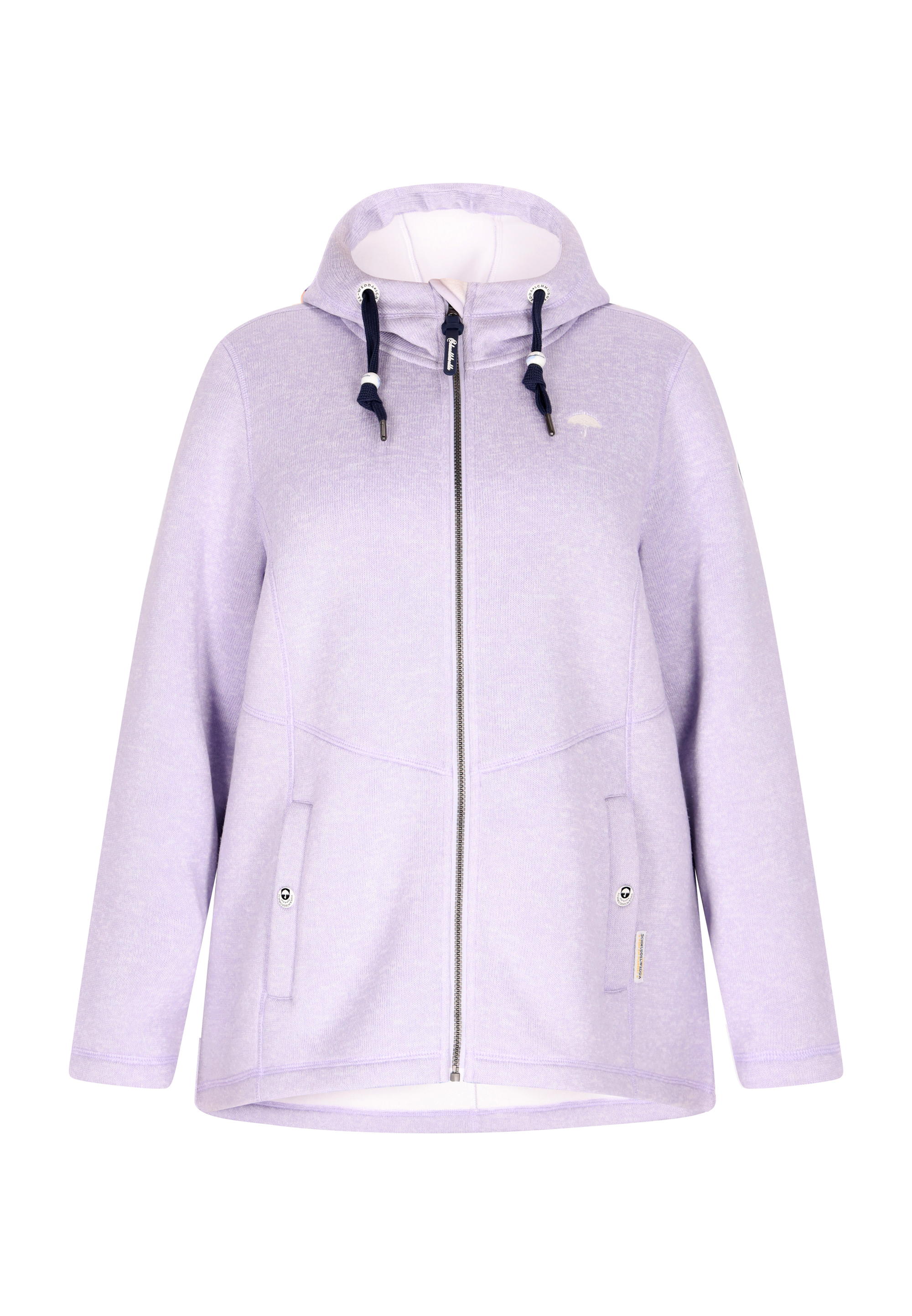 Thumbnail - Schmuddelwedda Strickfleecejacke Damen Grauviolett Melange