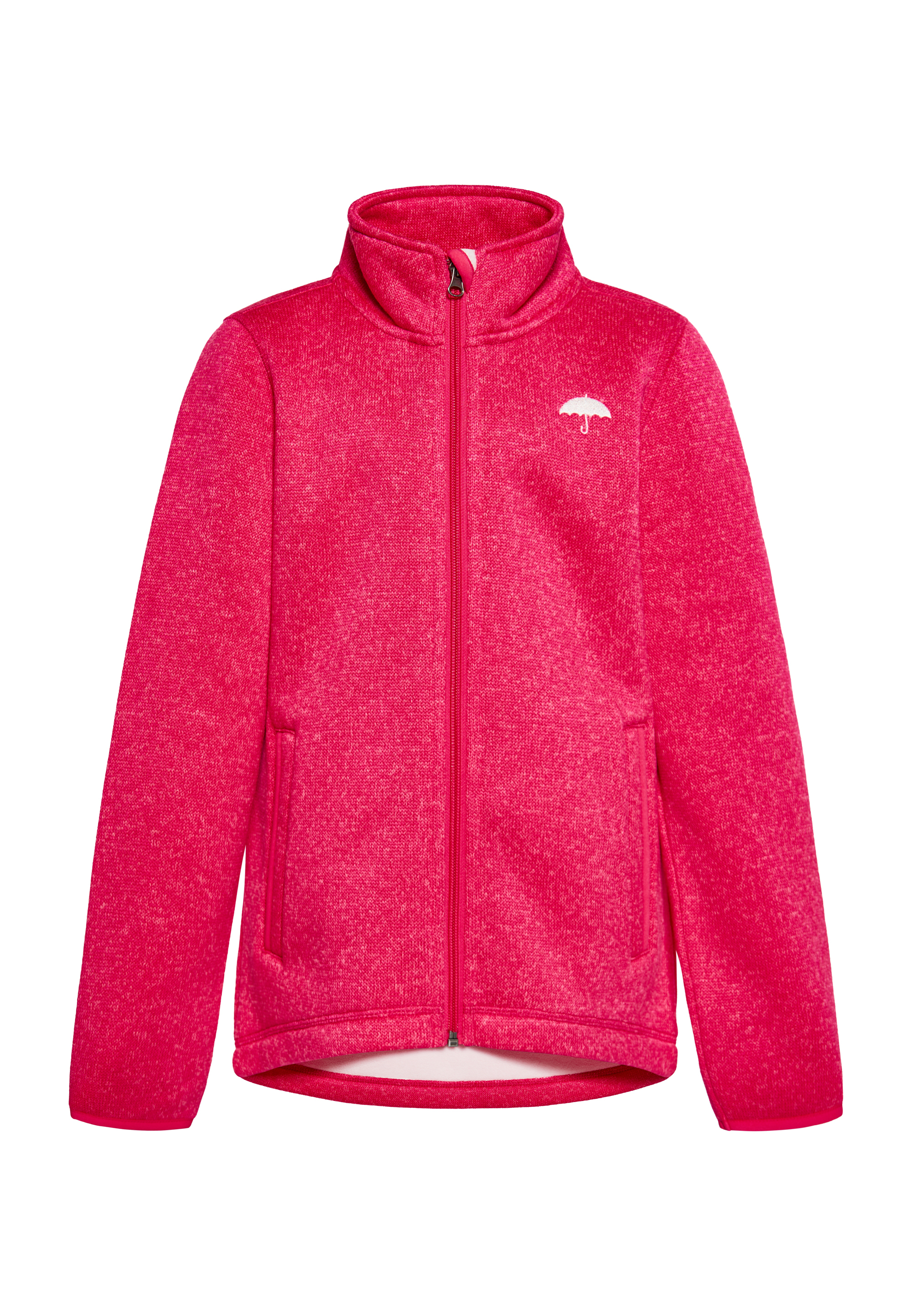 Thumbnail - Schmuddelwedda Strickfleecejacke Mädchen (Kids) Himbeerrosa Melange