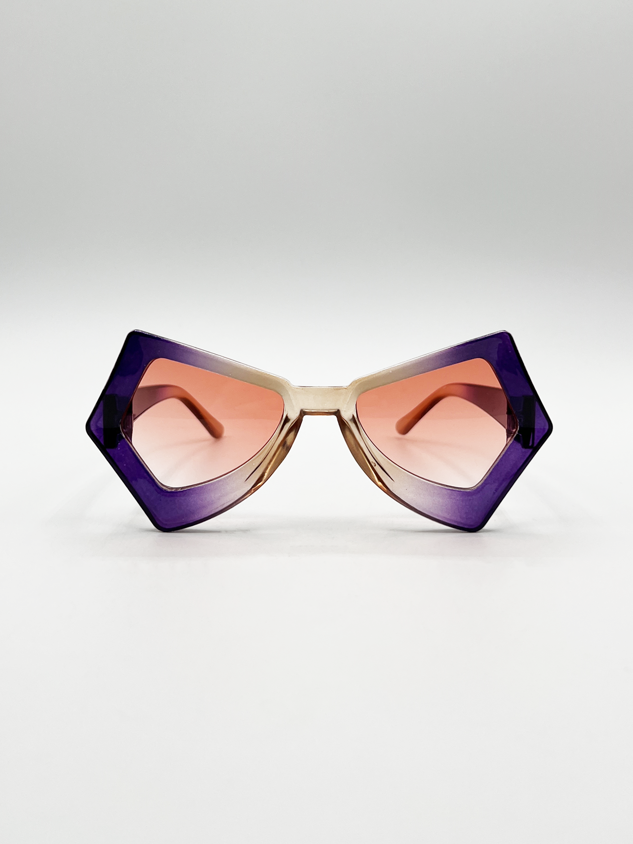SVNX Womens 2 Tone Angular Sunglasses in Purple - One Size