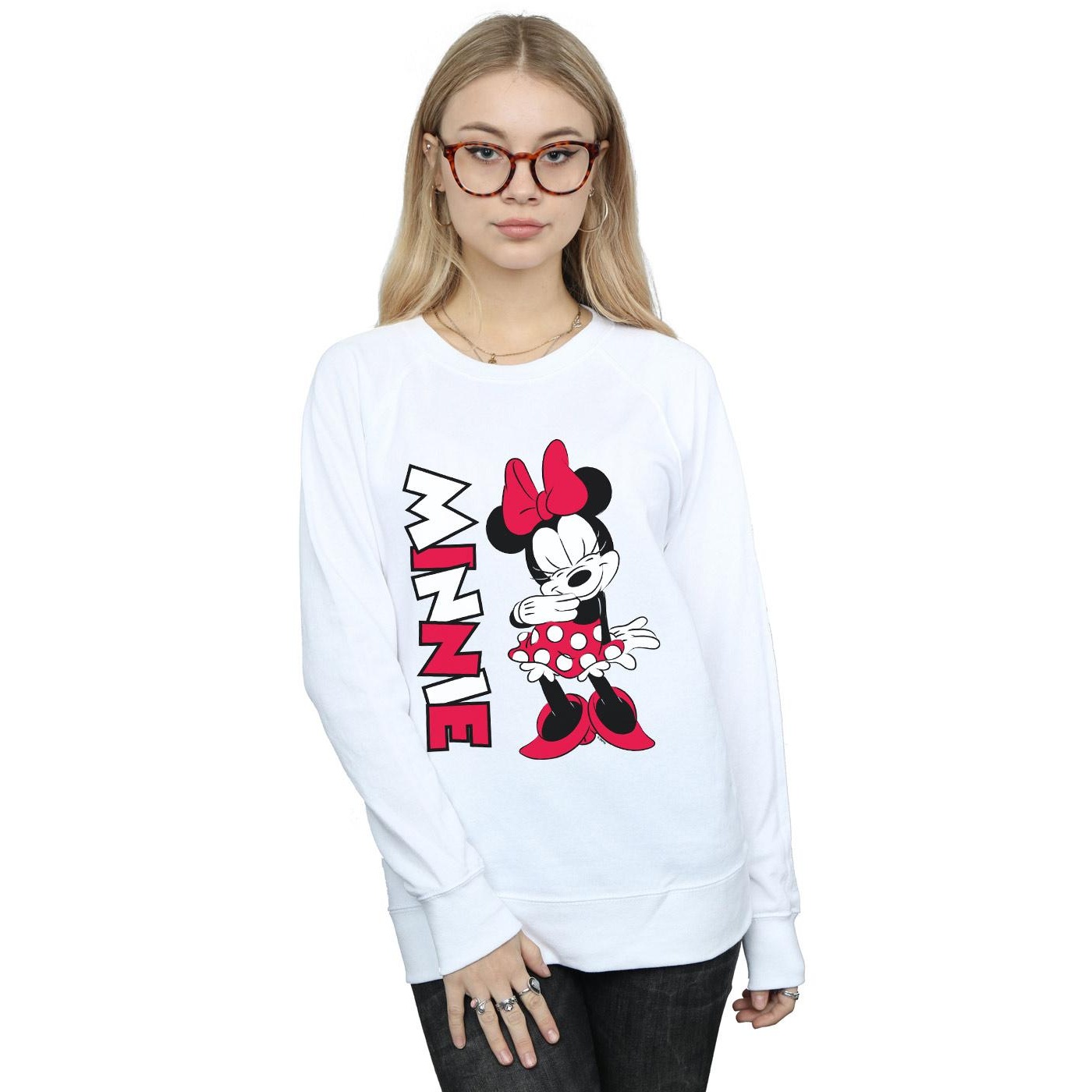 Disney Womens/Ladies Minnie Mouse Giggling Sweatshirt (White) dam – bild 2