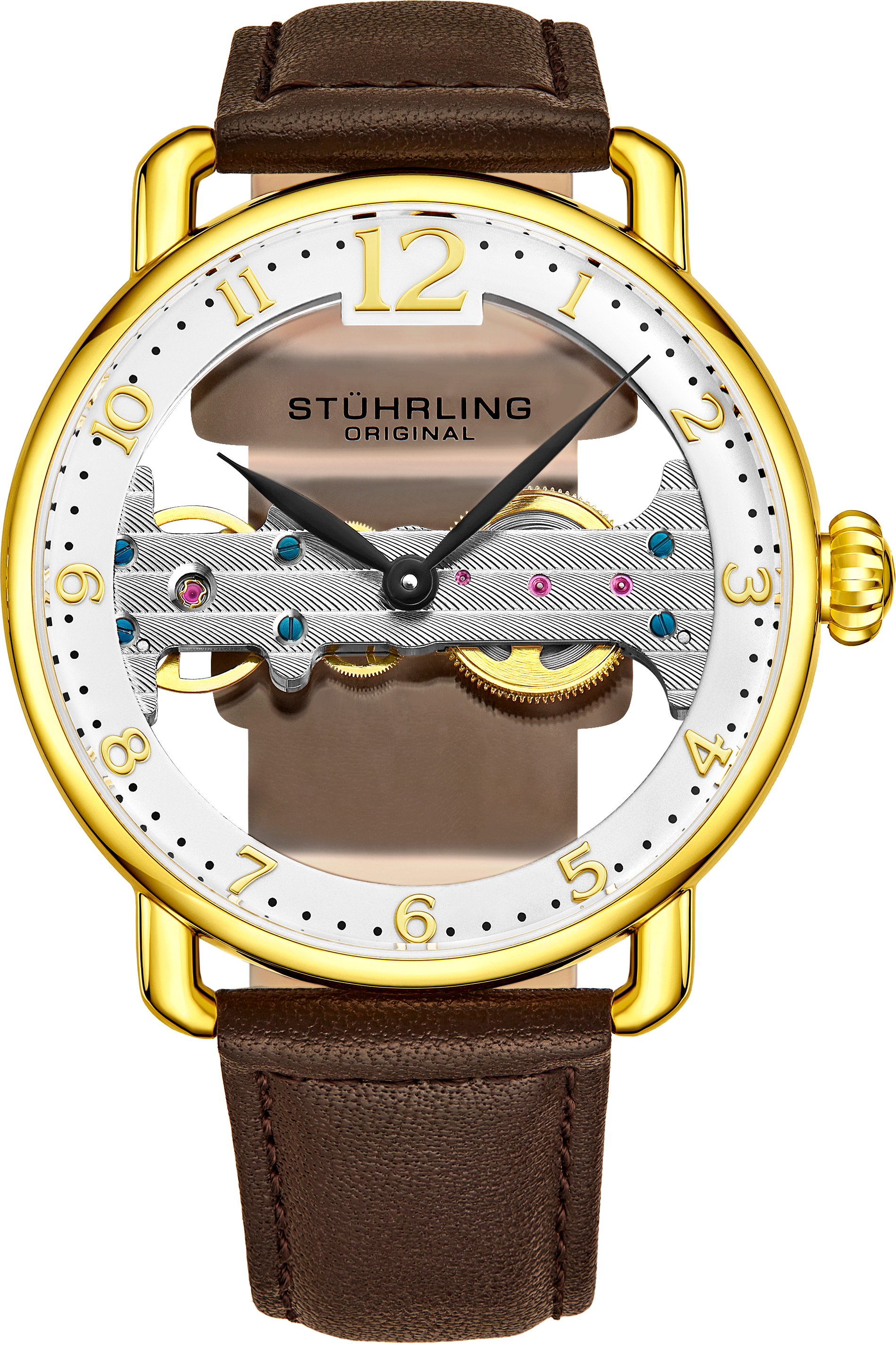 Stührling Brun och Guldbrokvarts 42mm analoga klockor herr – bild 2